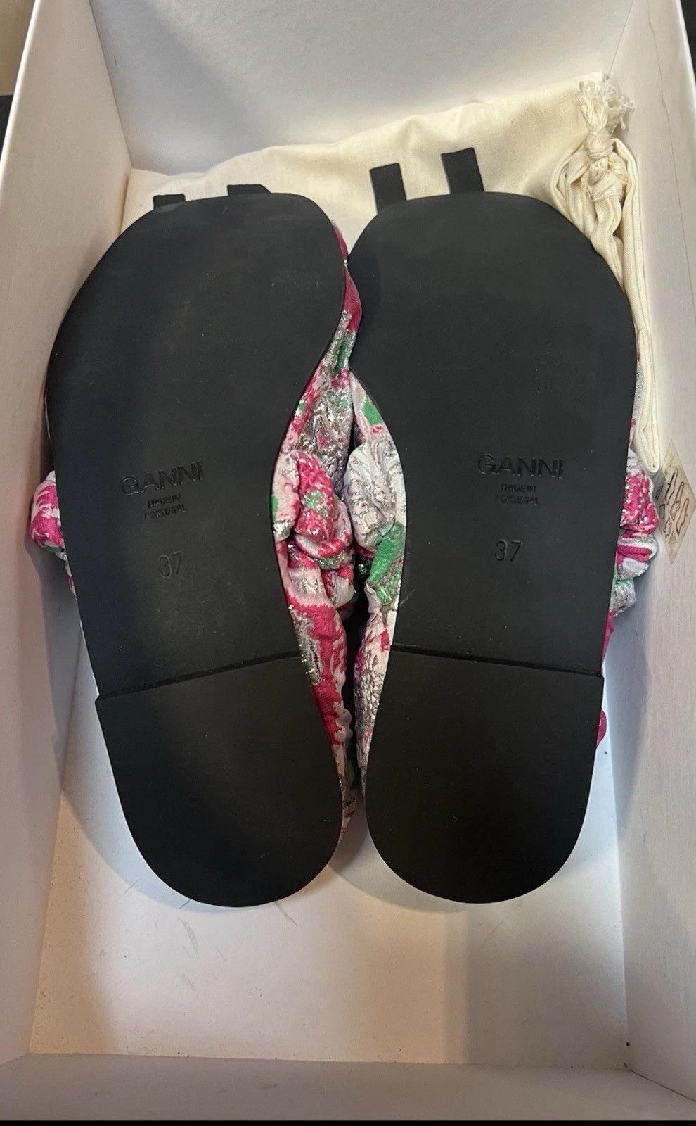 Ganni GANNI Soft Square Toe Scrunchie Ballerina Flat Size US 7 / IT 37 - 5 Thumbnail