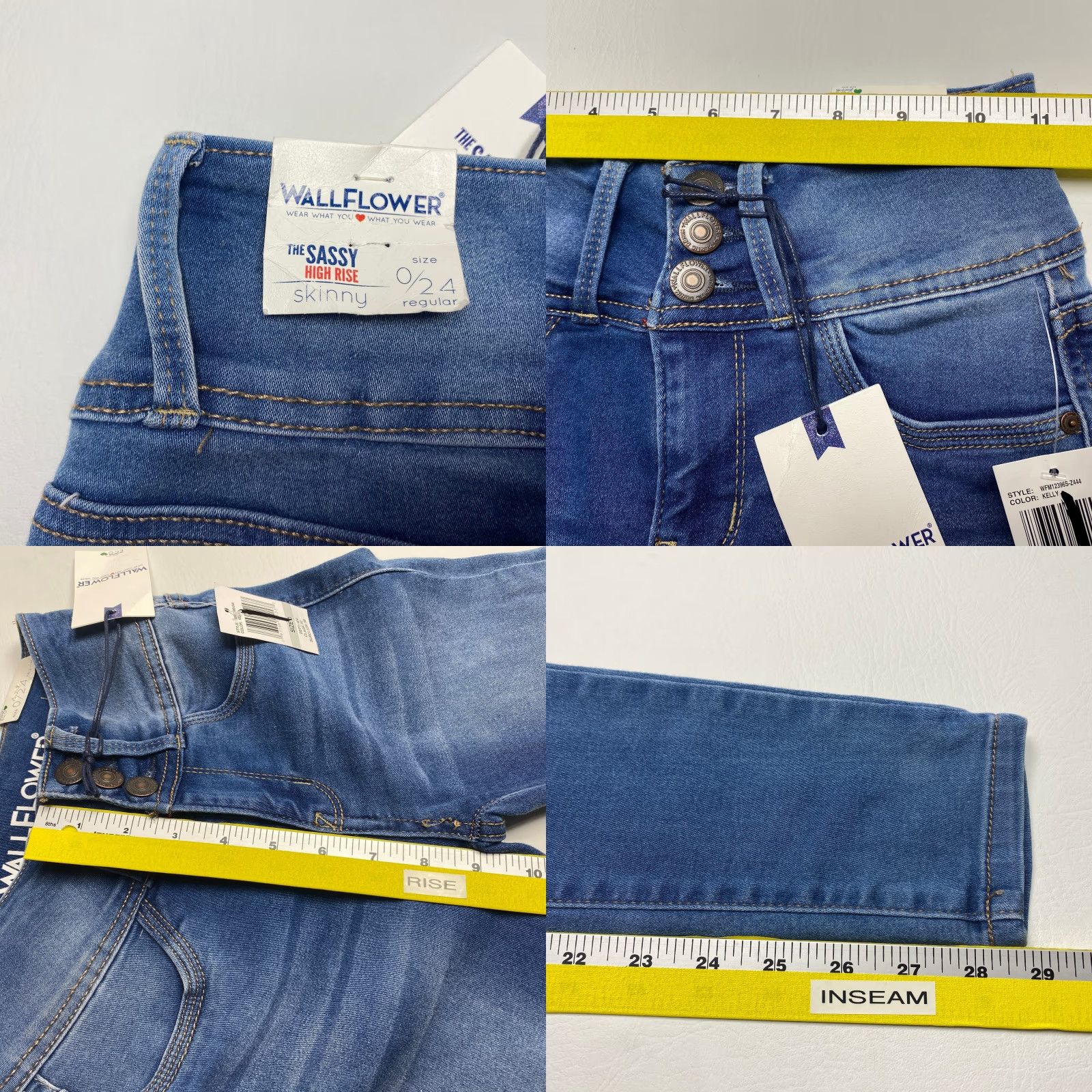 Vintage VINTAGE Wallflower Jeans The Sassy High Rise Skinny Stretch Waist Womens Size 0/24 Size 25" / US 0 / IT 36 - 8 Thumbnail