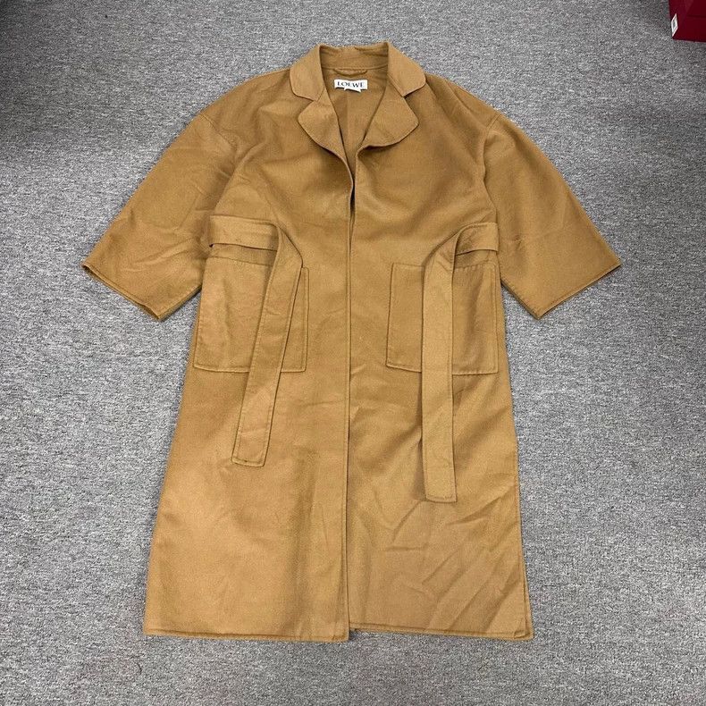 LOEWE Camel Robe-Style Wool Cashmere Coat - dmc