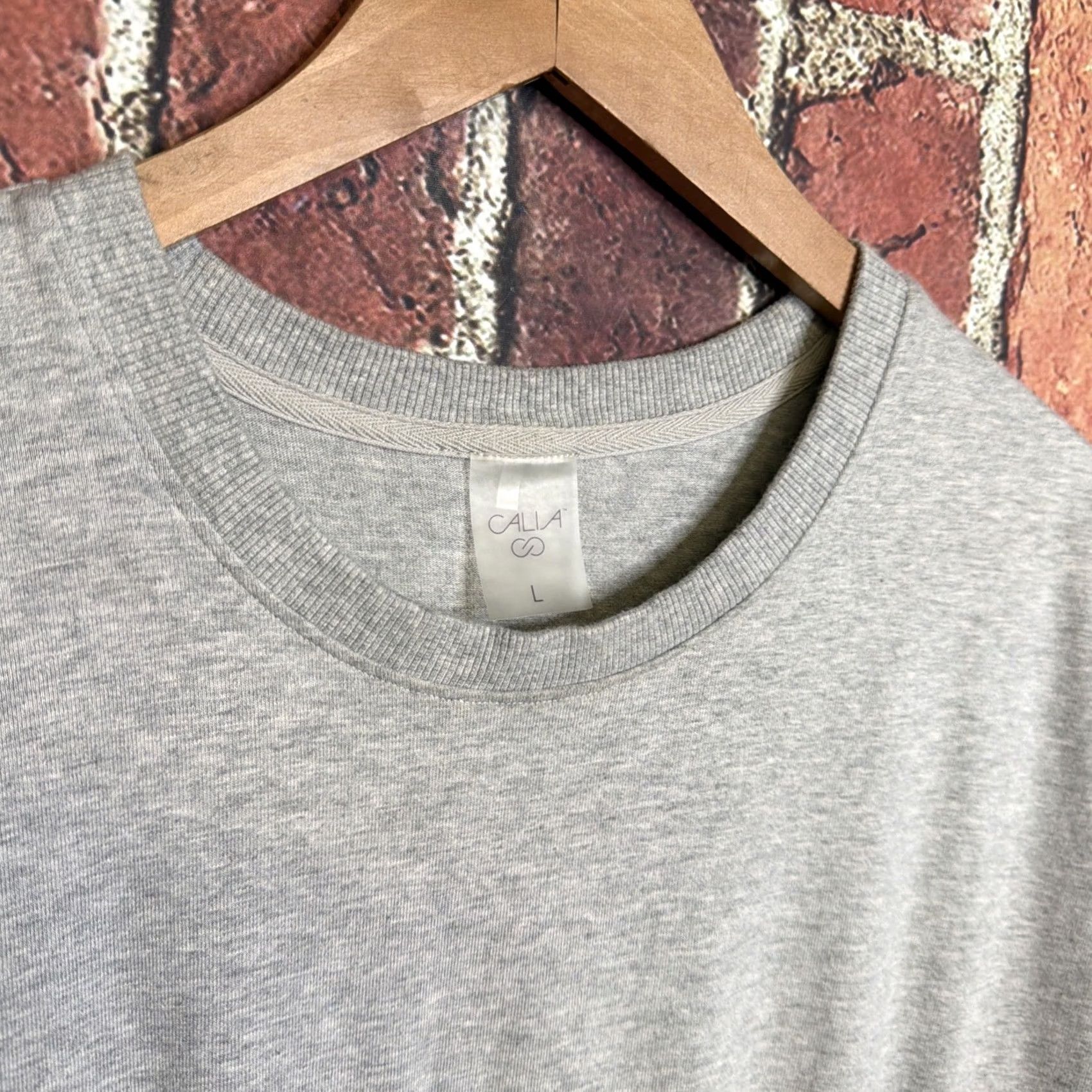 Vintage Calia Shirt Dress Woman Gray Midi Cotton Size L Regular Short Sleeve Pullover Casual Travel 20" Pit to Pit Size L / US 10 / IT 46 - 2 Thumbnail