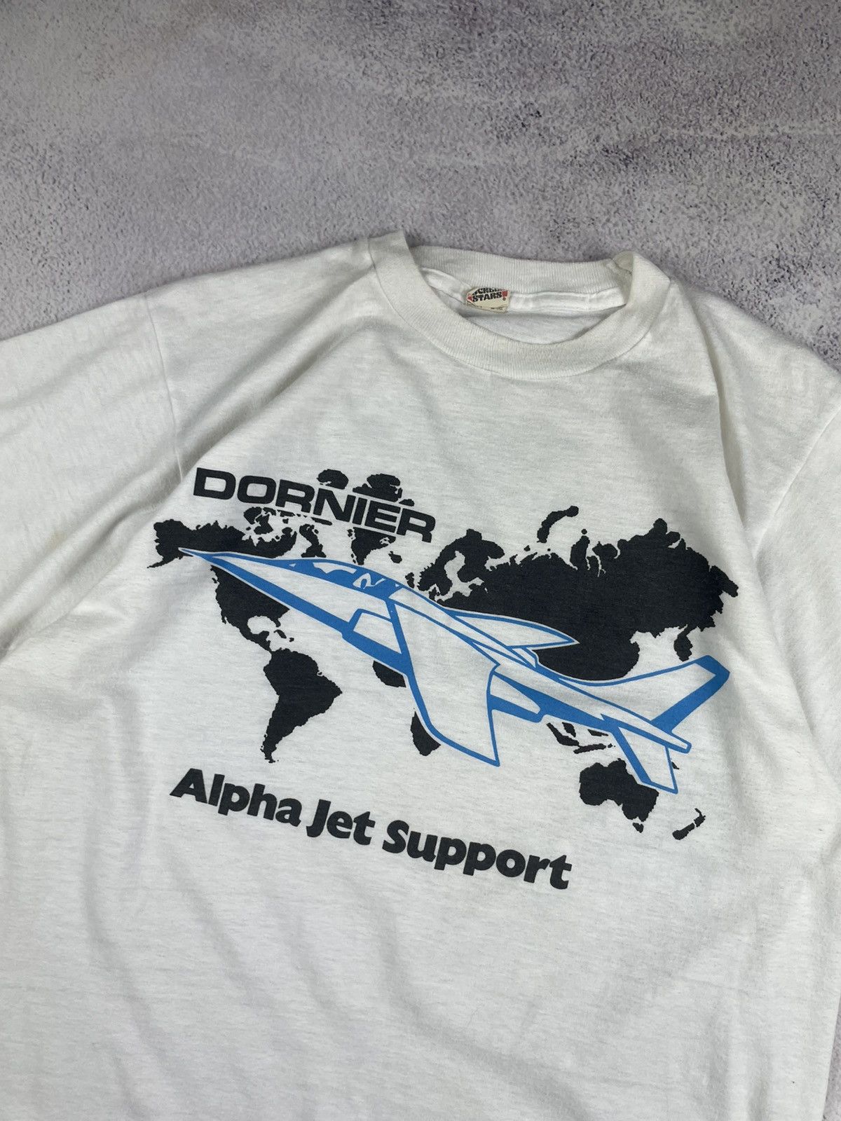 Vintage vintage t-shirts Screen Stars Dornier Alpha Jet Support L Size US L / EU 52-54 / 3 - 4 Thumbnail