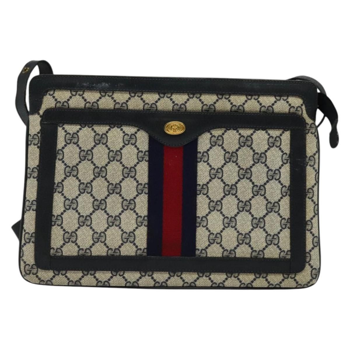 Gucci GUCCI GG Supreme Sherry Line Shoulder Bag Pvc Navy Gold 41 Size ONE SIZE - 2 Thumbnail
