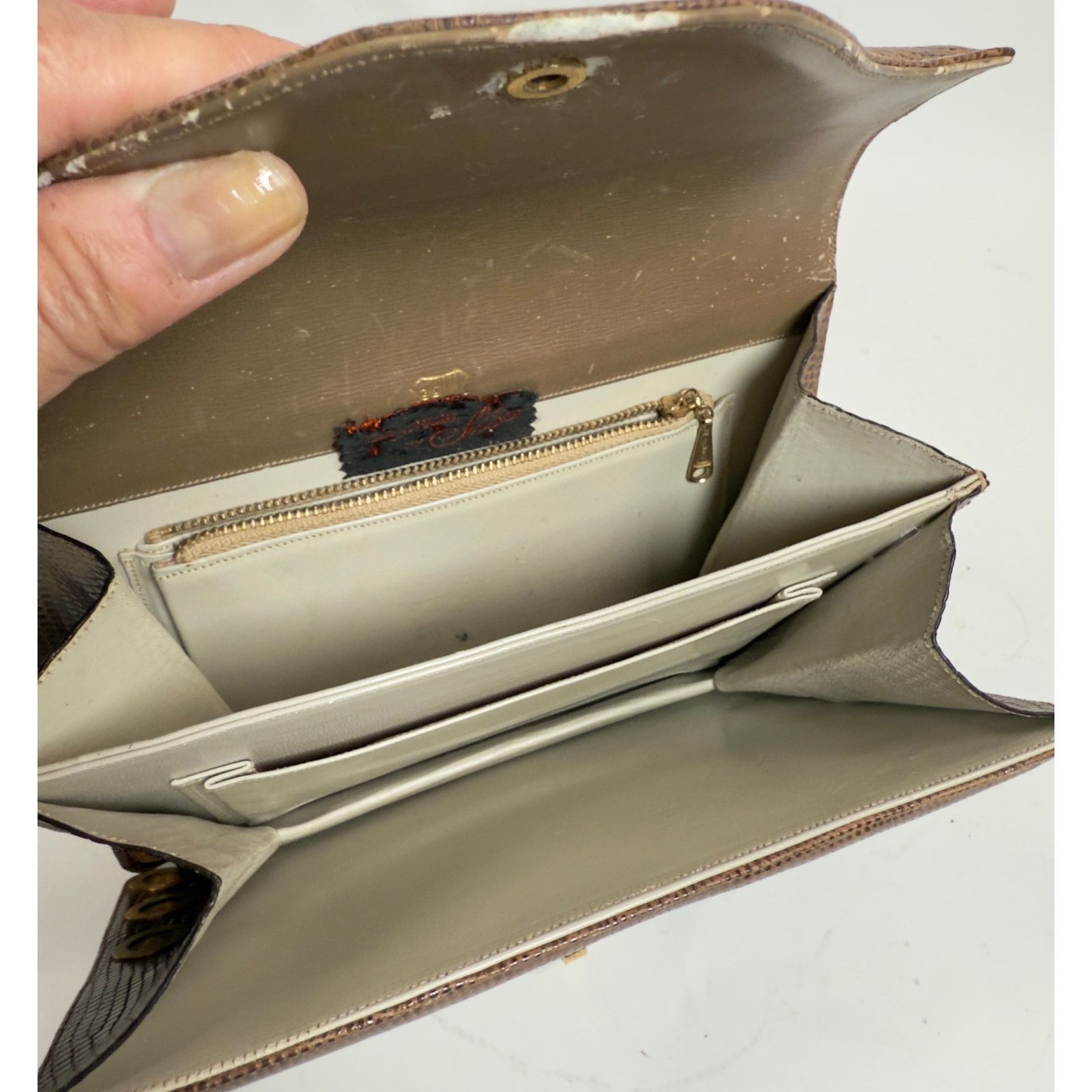 Designer Vintage 1960’s Siso Genuine Lizard Clutch Bag Italy Size ONE SIZE - 9 Thumbnail