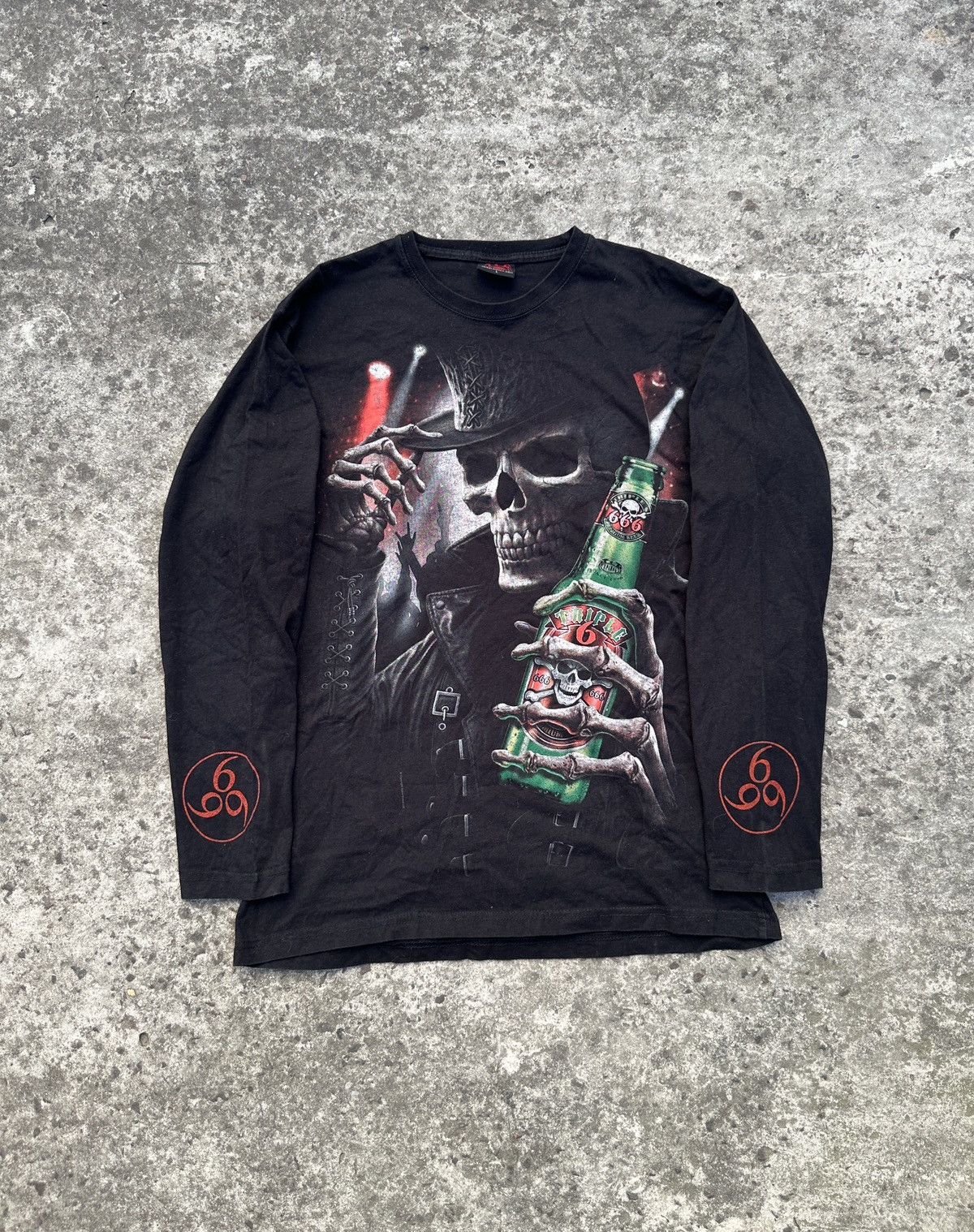 Designer Spiral Triple Beer 666 Long Sleeve Streetwear Vintage USA L Size US L / EU 52-54 / 3 - 1 Thumbnail