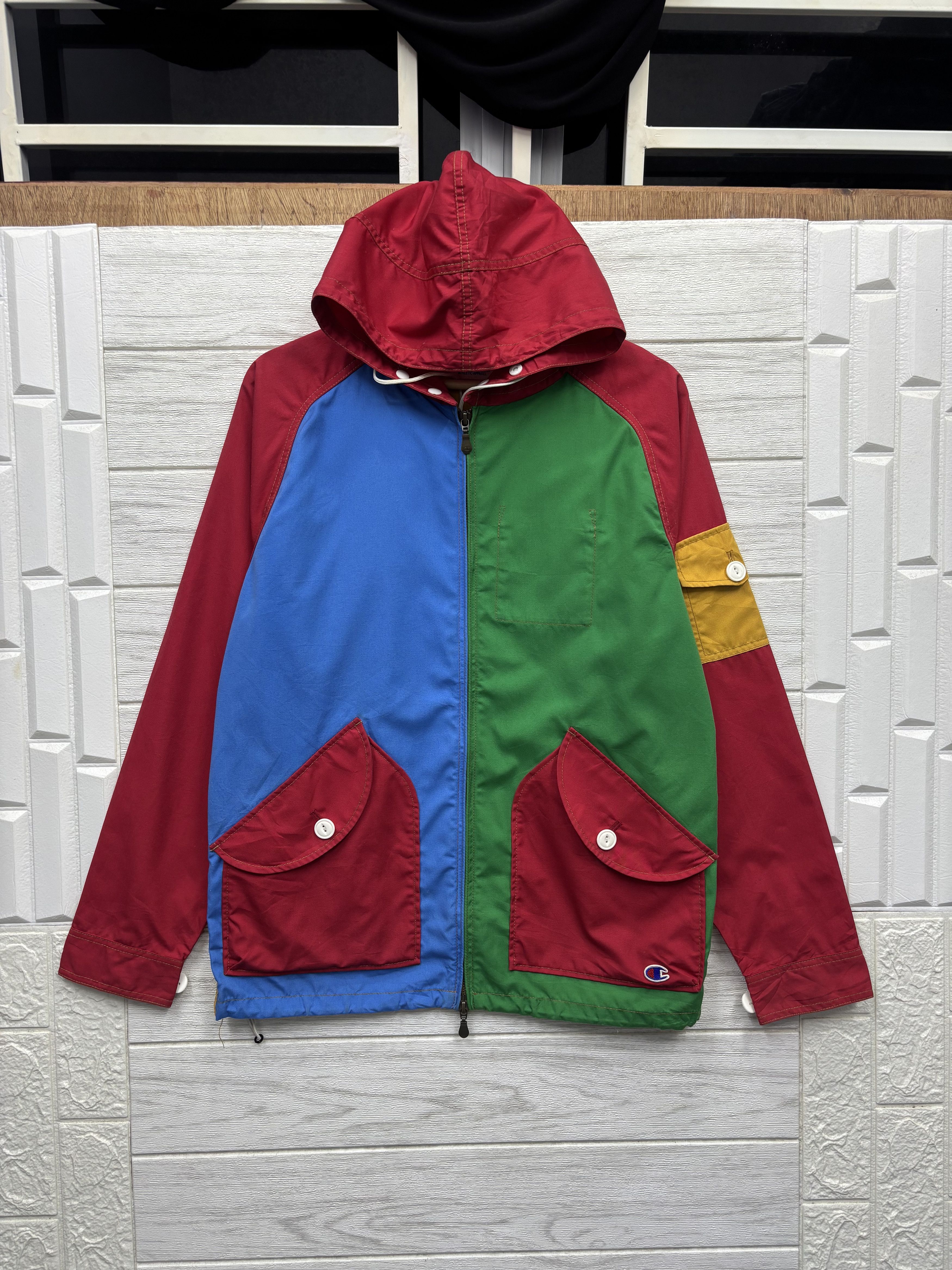 🔥VTG CHAMPION COLOURBLOCK LIGHT JACKET HOODIES