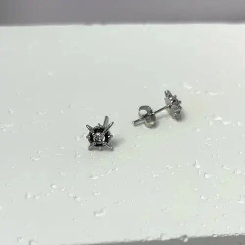 Other 925 Silver Plated CZ Star Stud Earrings for Men Women Size ONE SIZE - 4 Thumbnail