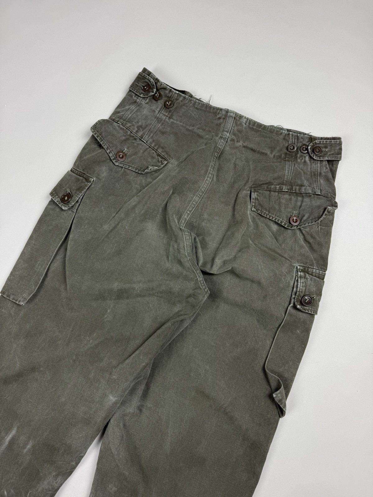 Vintage 950s Belgian Army A.M. Seynaeve Cargo Trousers Pants Size US 30 / EU 46 - 19 Thumbnail