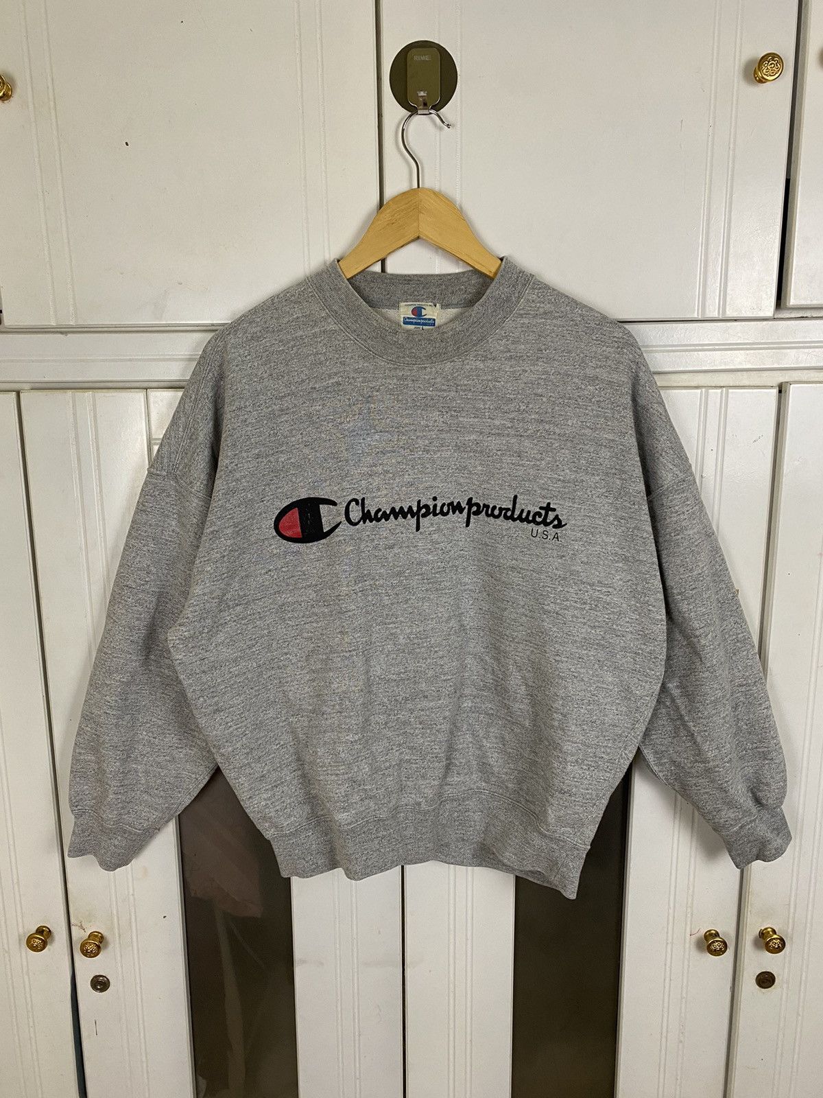 image of Champions Usa Sweatshirt in Grey, Men's (Size Large)