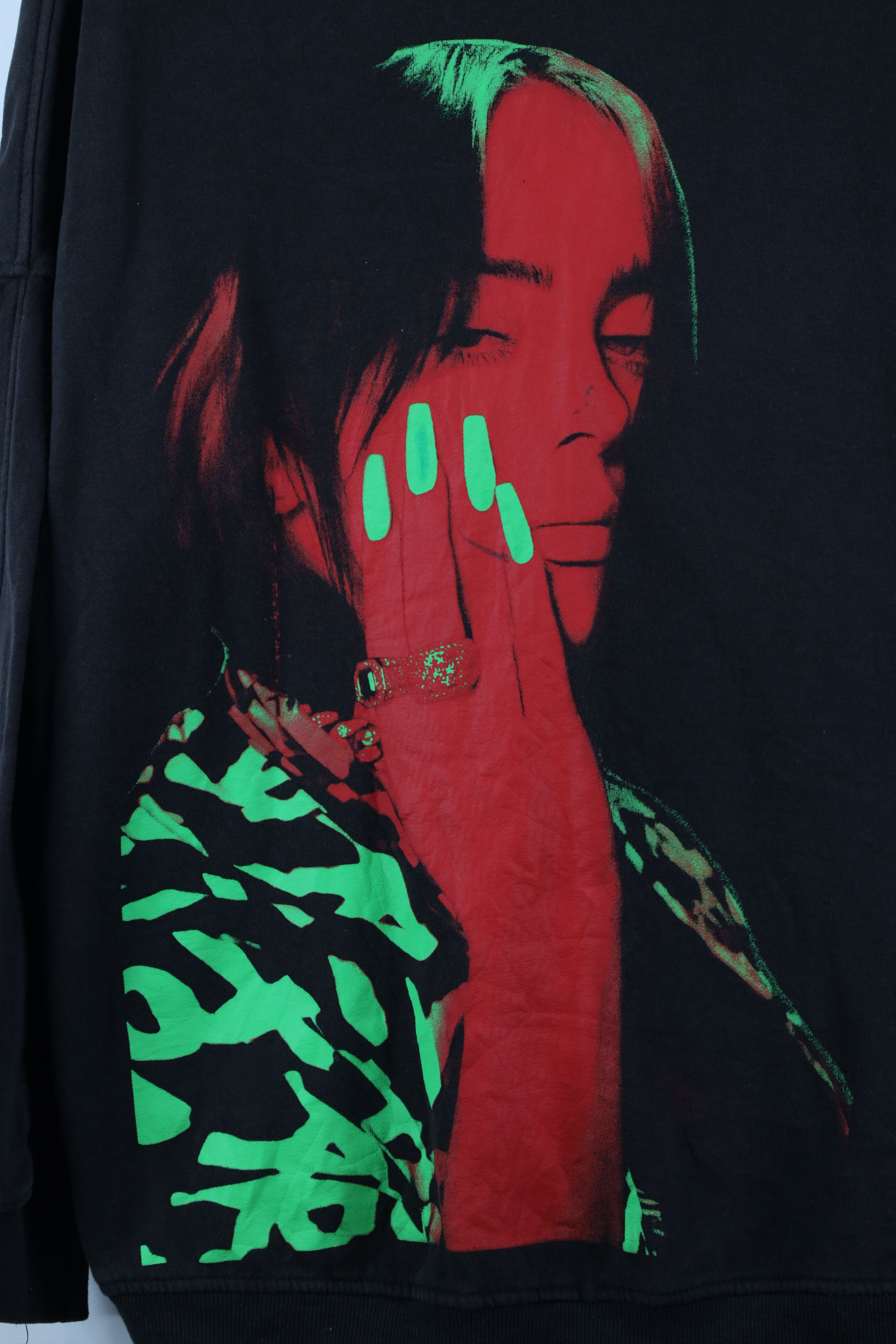 Vintage Billie Eilish Distressed Official Band Hoodie Sweatshirt Size XL / US 12-14 / IT 48-50 - 4 Thumbnail