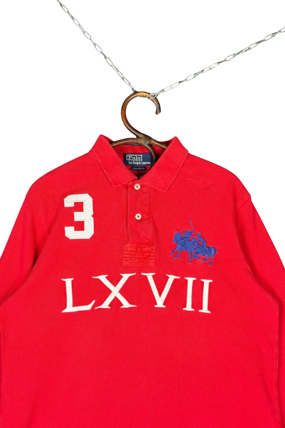 Polo Ralph Lauren Polo RL Big Pony Rugby Shirt LXVII Red Custom Fit Size L Size US M / EU 48-50 / 2 - 4 Thumbnail
