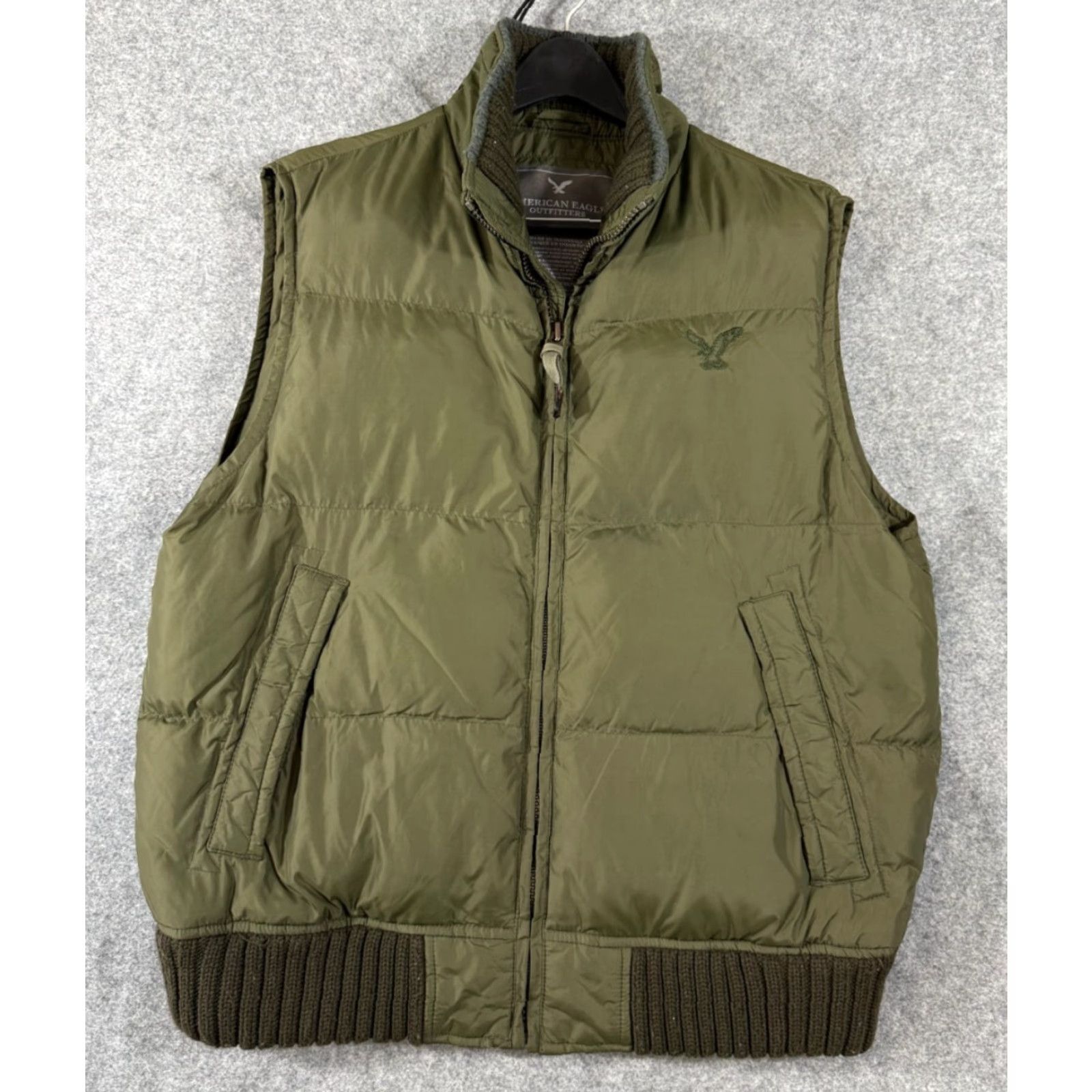 American Eagle Outfitters American Eagle Outfitters Vest Mens L Green Down Puffer Full Zip Lined Ribbed Hem Size US L / EU 52-54 / 3 - 2 Thumbnail
