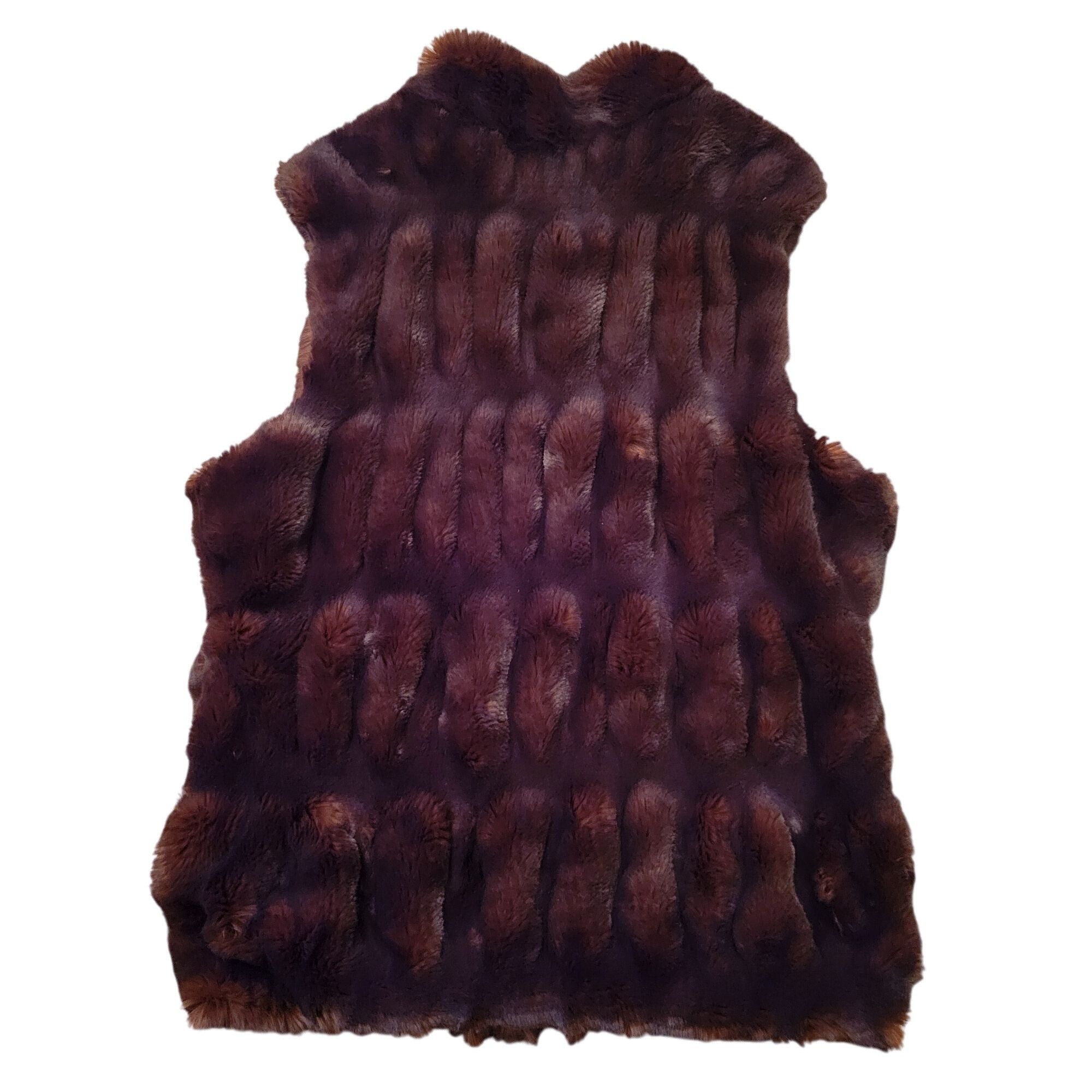 Other Donna Salyers Fabulous Furs Faux Fur Vest XS Brown Full Zip Size XS / US 0-2 / IT 36-38 - 5 Thumbnail