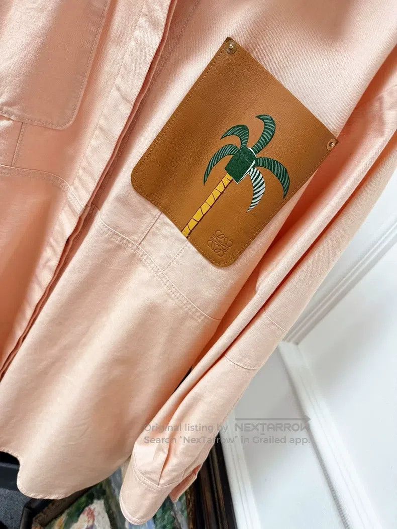 Loewe Loewe Palm Leaf Leather Patch Pocket, Orange Pink Denim Ja Size XS / US 0-2 / IT 36-38 - 3 Thumbnail