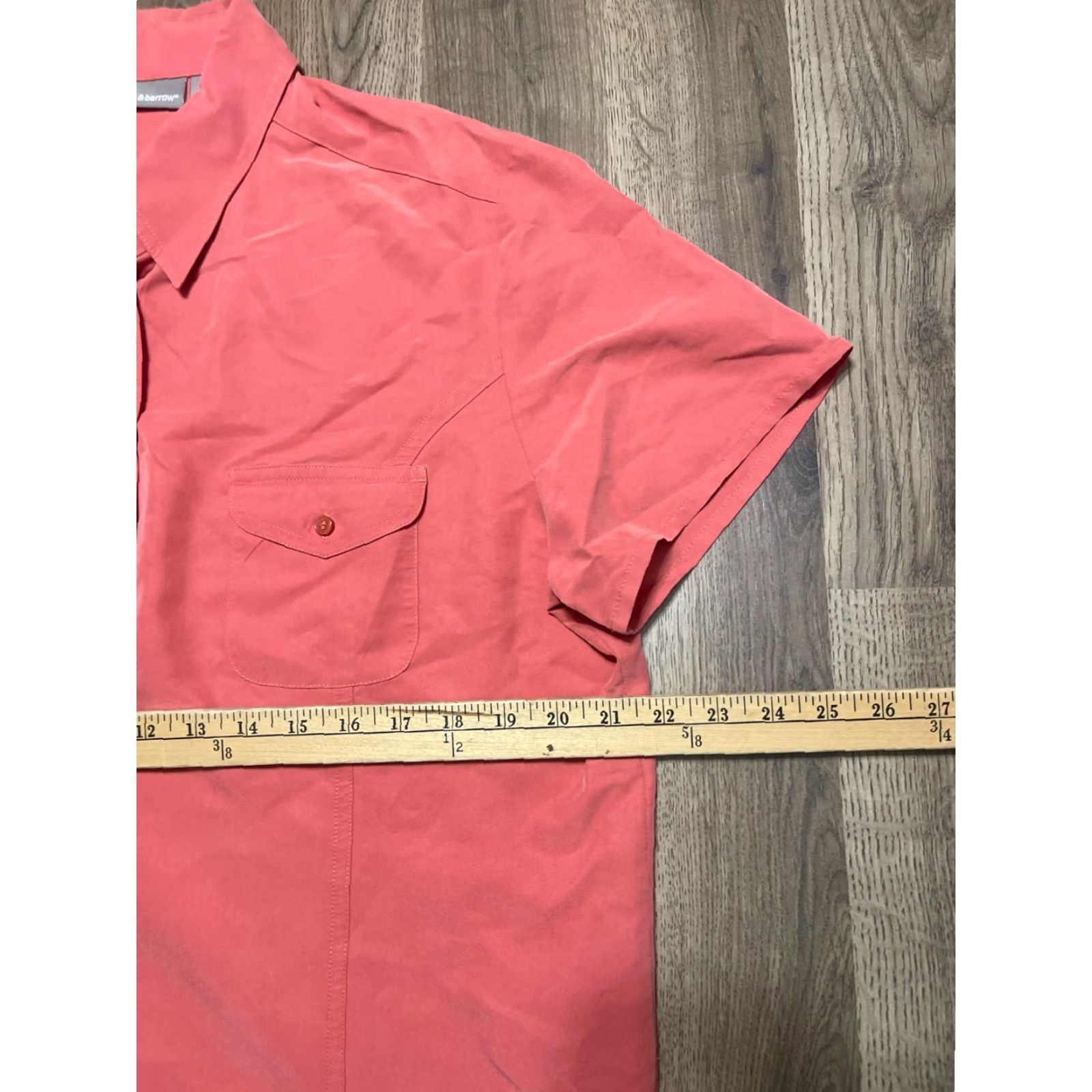Croft & Barrow Croft & Barrow Shirt Women XL Orange Short Sleeve Button-Up Collared Solid Casual Womens Size XL / US 12-14 / IT 48-50 - 7 Thumbnail