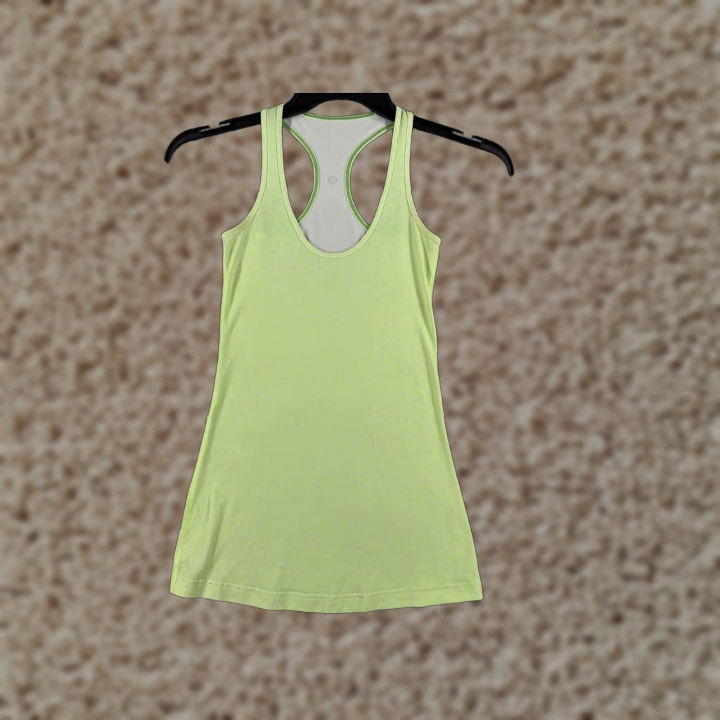 Lululemon Lululemon Shirt Women Green Polka Dot Racerback Light Luon Gym Yoga Sleeveless Tank Adult Small (Size 2) Paperless?? Size XS / US 0-2 / IT 36-38 - 1 Thumbnail