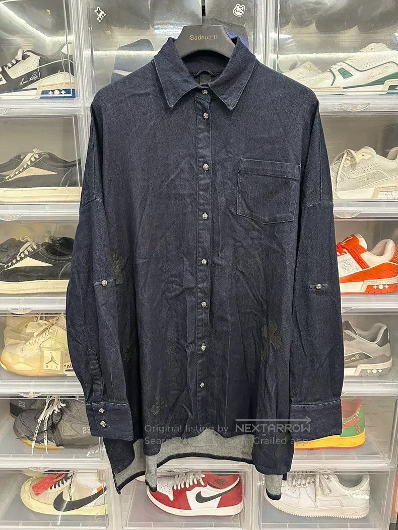 Chrome Hearts CHROME HEARTS Size M Cross-covered denim bat sleeve shirt Size US M / EU 48-50 / 2 - 1 Thumbnail