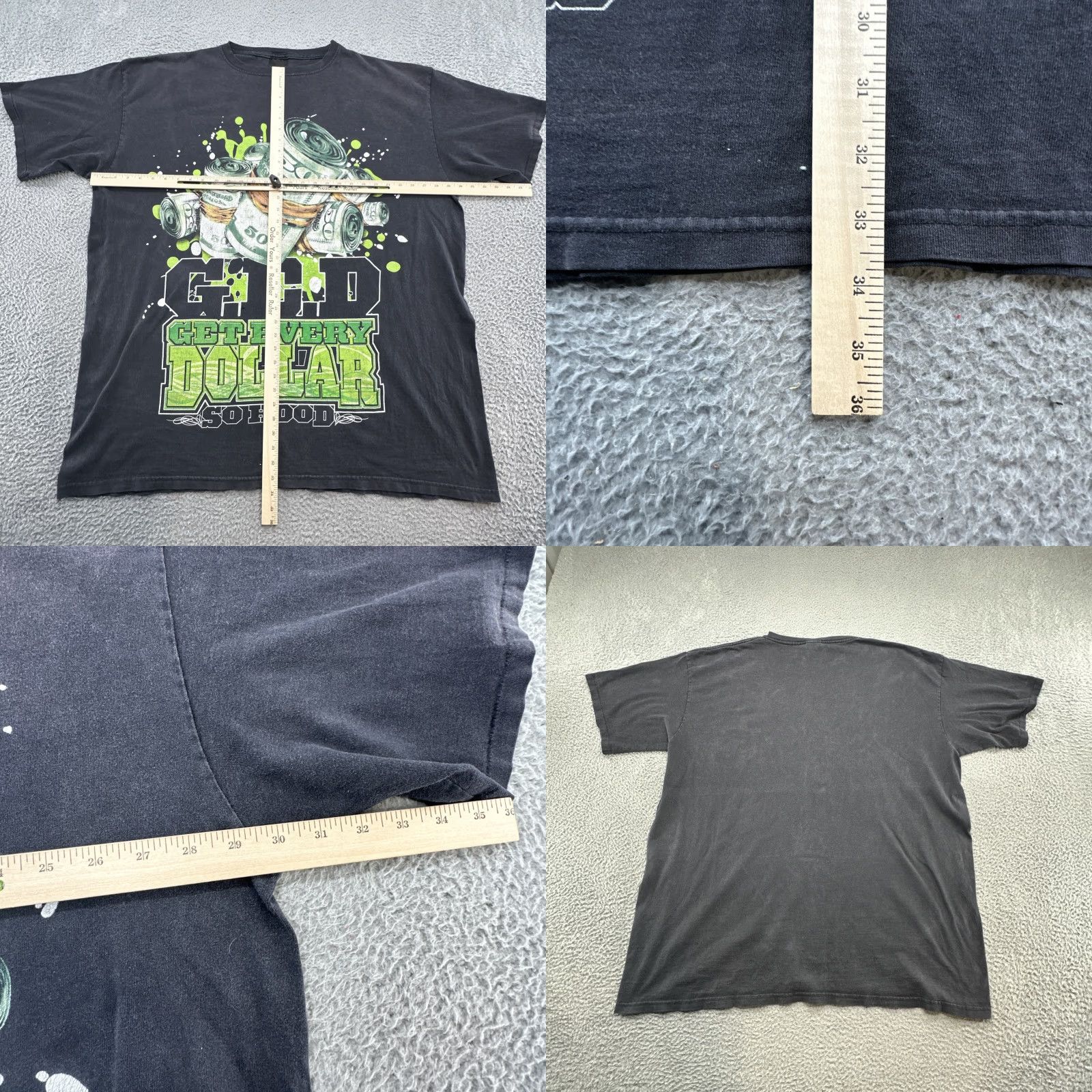 Changes Rare Vintage Get Every Dollar GED So Hood T Shirt 90s 2000s Black 4XL Single Sti Size US XXL / EU 58 / 5 - 8 Thumbnail
