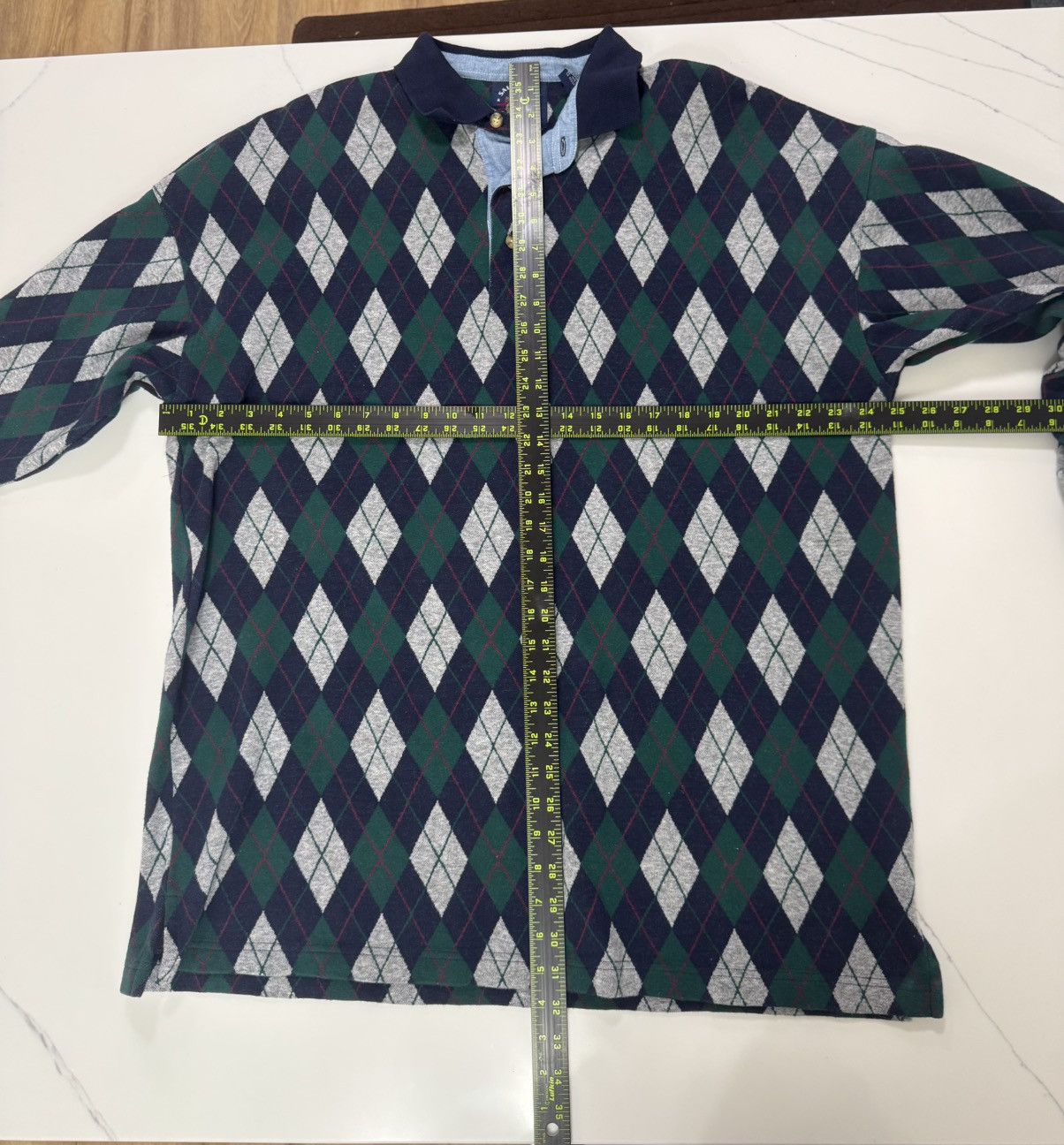 Other Vintage Salty Dog Argyle Long Sleeve Rugby / Polo Shirt 🧶🍃 Size US XL / EU 56 / 4 - 4 Thumbnail