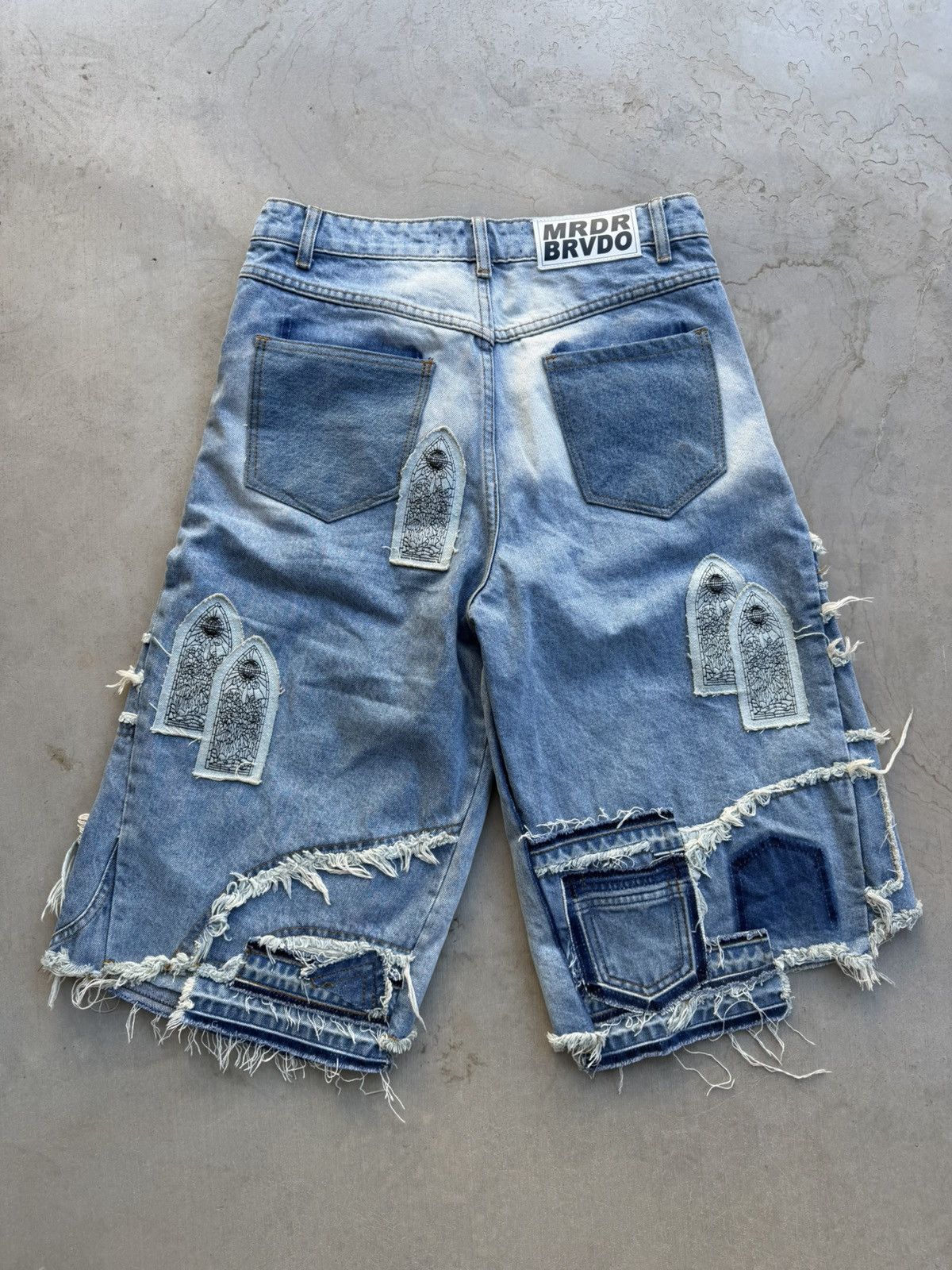 Who Decides War Who Decides War Patched Arch Blowout Denim Shorts Size 32 Size US 32 / EU 48 - 2 Thumbnail