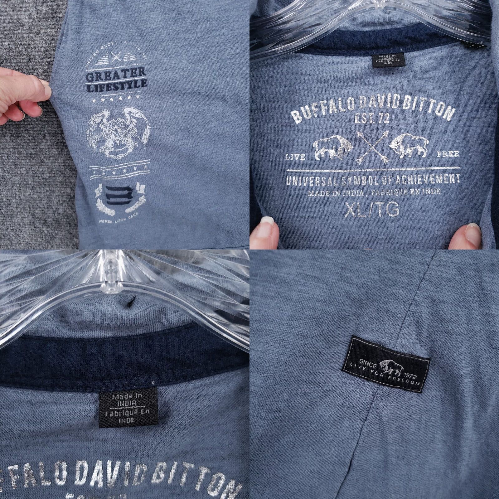 Buffalo David Bitton Buffalo David Bitton Polo Shirt Men XL Blue Short Sleeve Collared, Polo, Buffalo David Bitton, Men, XL, Blue Size US XL / EU 56 / 4 - 8 Thumbnail
