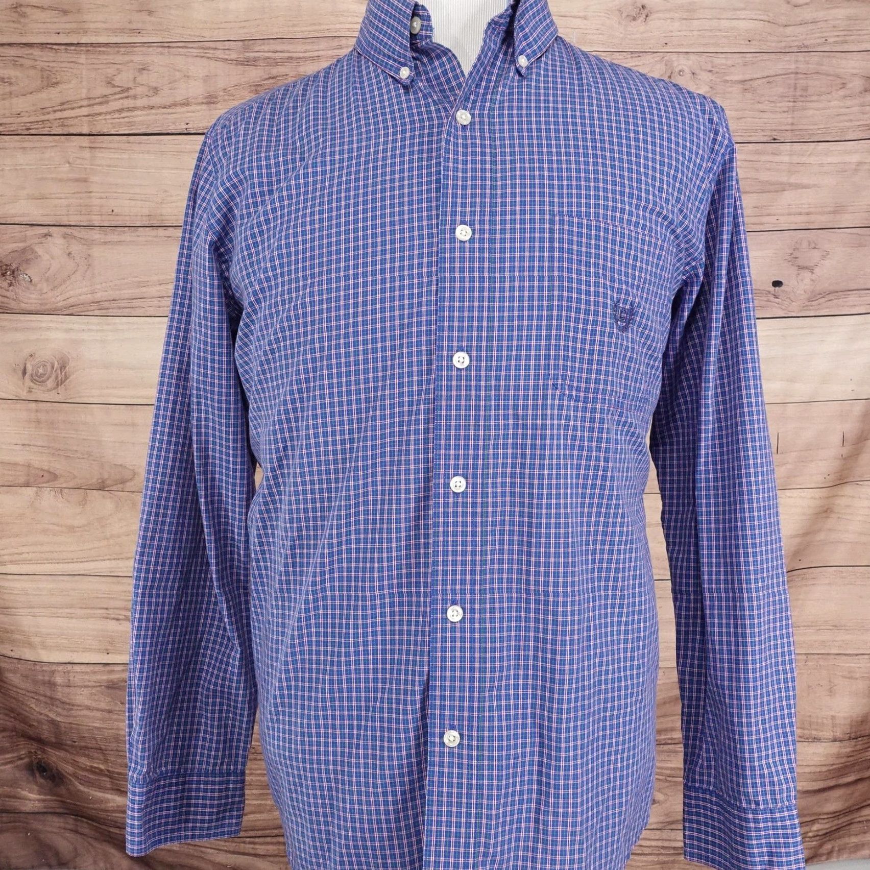 Chaps Chaps Shirt Mens Large Blue Plaid Easy Care Button Down Long Sleeve Casual Size US L / EU 52-54 / 3 - 3 Thumbnail