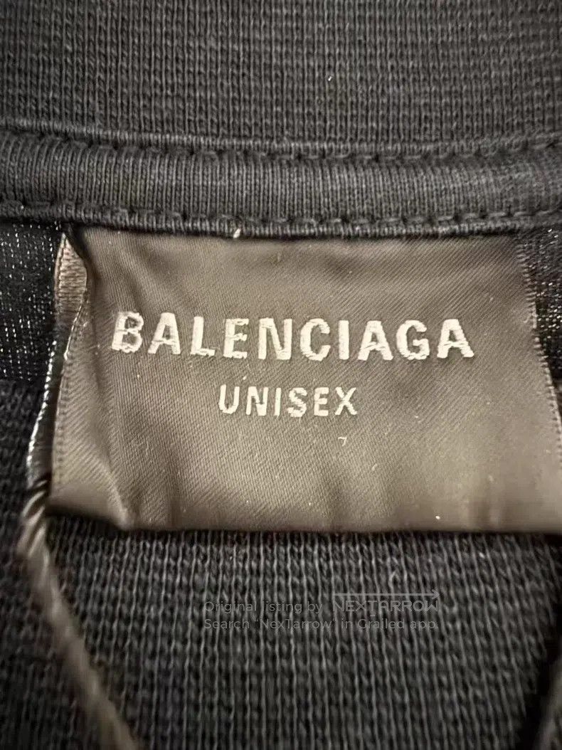Balenciaga Balenciaga Blue-Black Embroidered Tape Short Sleeve Size US L / EU 52-54 / 3 - 3 Thumbnail