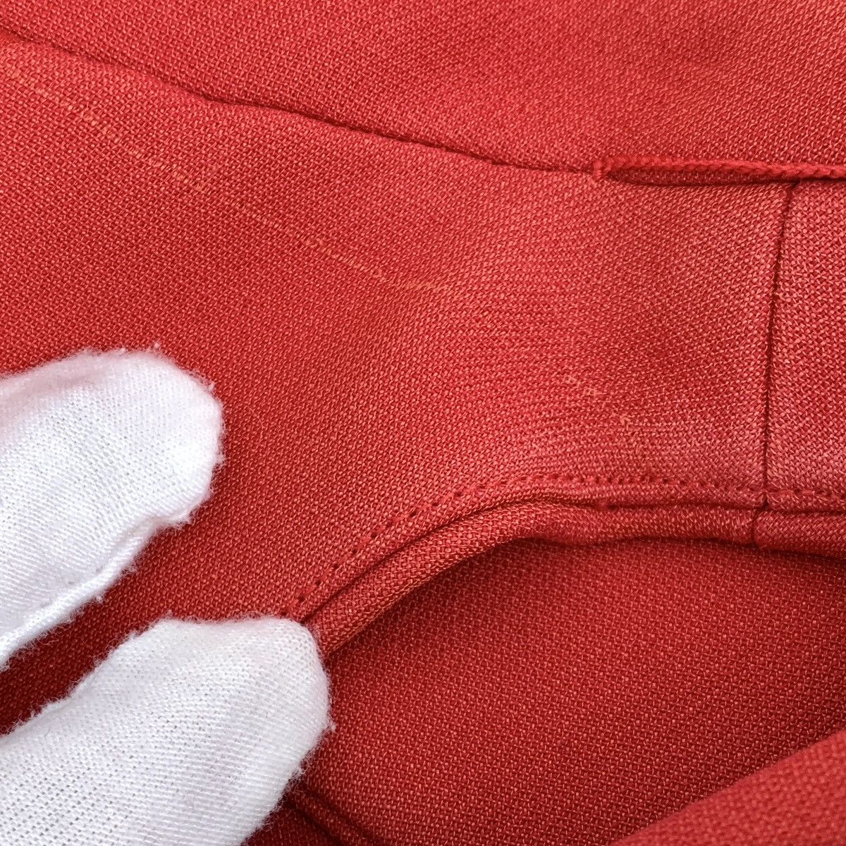 Dior Dior Red Wool V-neck Double-breasted Sleeveless Dress K26WX Size XS / US 0-2 / IT 36-38 - 7 Thumbnail