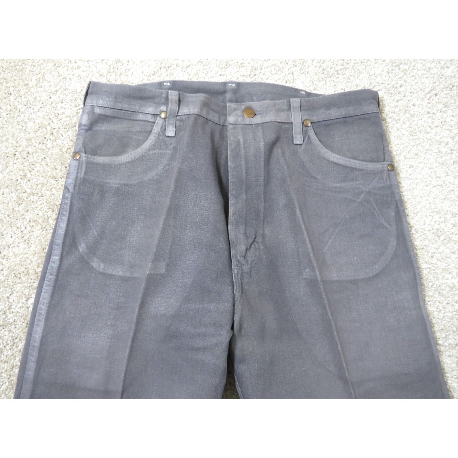 Wrangler VINTAGE Wrangler Jeans Men's 34x34 Gray Cowboy Cut 5-Pocket Denim Dark Solid Logo Cowboy Men's Jeans Size US 34 / EU 50 - 4 Thumbnail