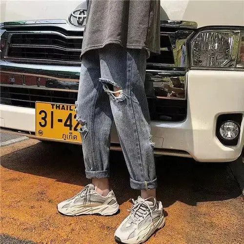 Other Denim Straight Holes Trousers Mens Size US 28 / EU 44 - 4 Thumbnail