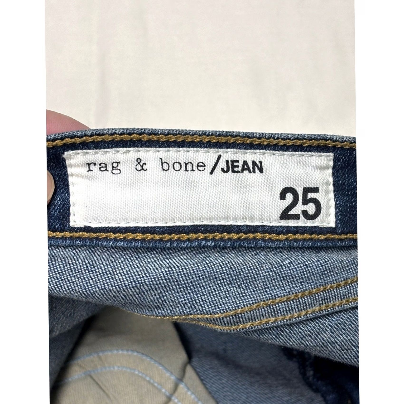 Rag & Bone rag & bone Women's Stevie Ankle Tie Capri Jeans Skinny 25 Paz Bow Detail Dark Wash Denim Slim Zip Tie Womens Jeans Size 42" / US 20 - 5 Thumbnail