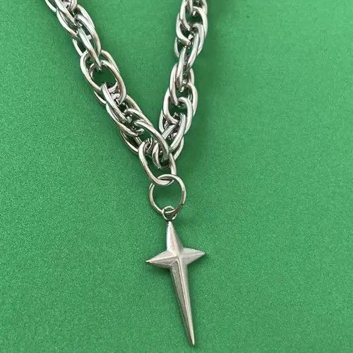 Designer × Jewelry Titanium Steel Cross Pendant Necklace for Men Women Size ONE SIZE - 2 Thumbnail