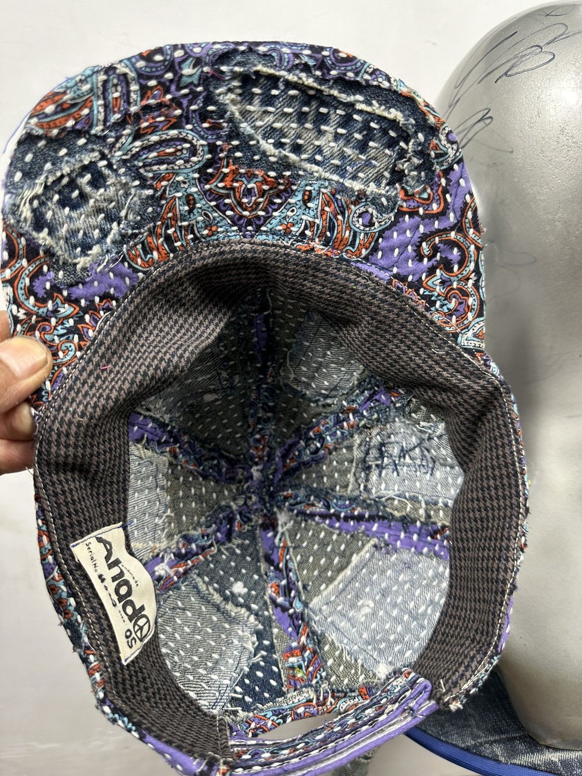 Handmade Custom Made Distressed Paisley Boro Patchwork hats Size ONE SIZE - 11 Thumbnail