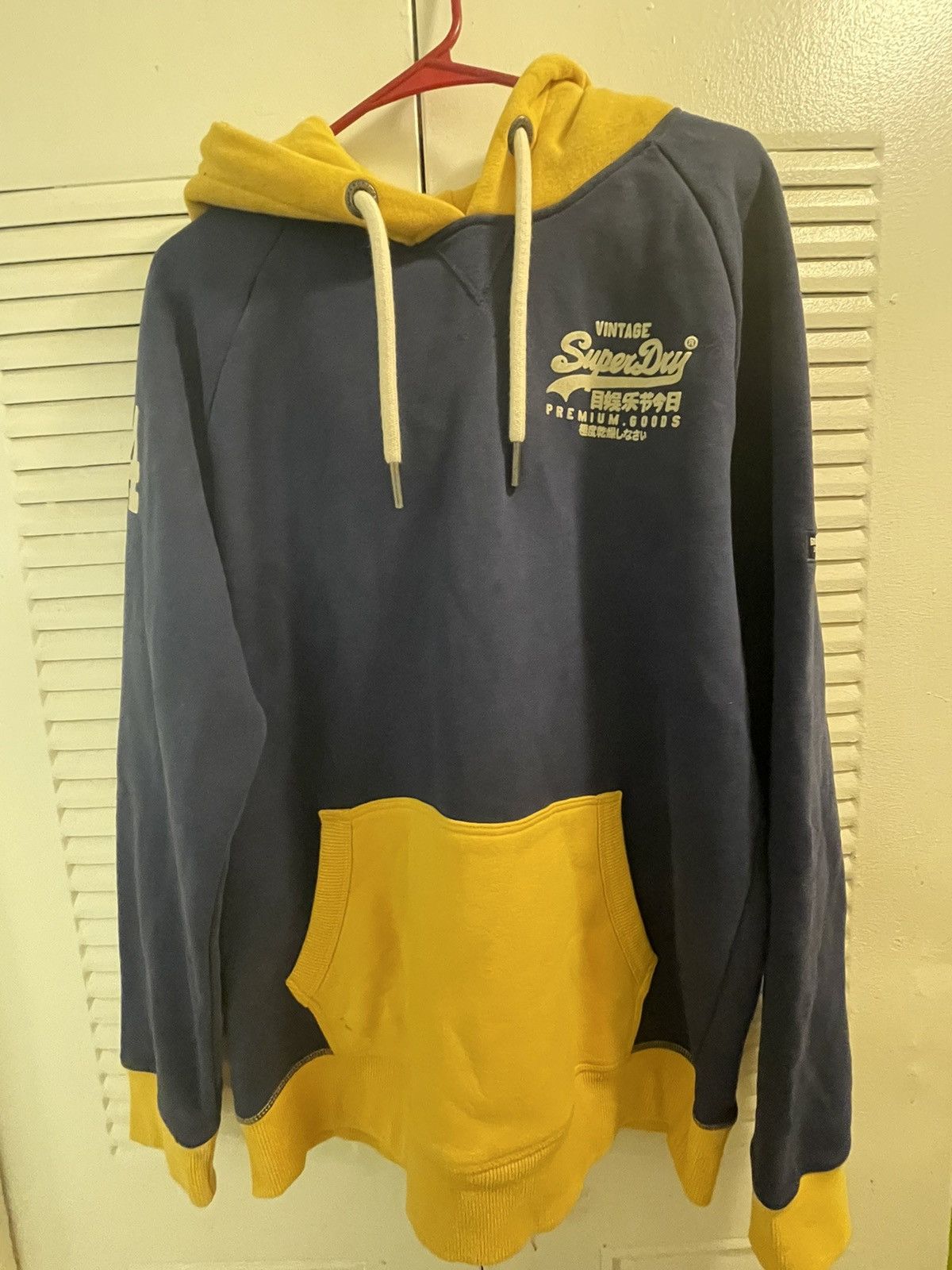 Superdry Vintage-SuperDry-Premium goods blue/yellow hoodie Size US XXL / EU 58 / 5 - 1 Thumbnail