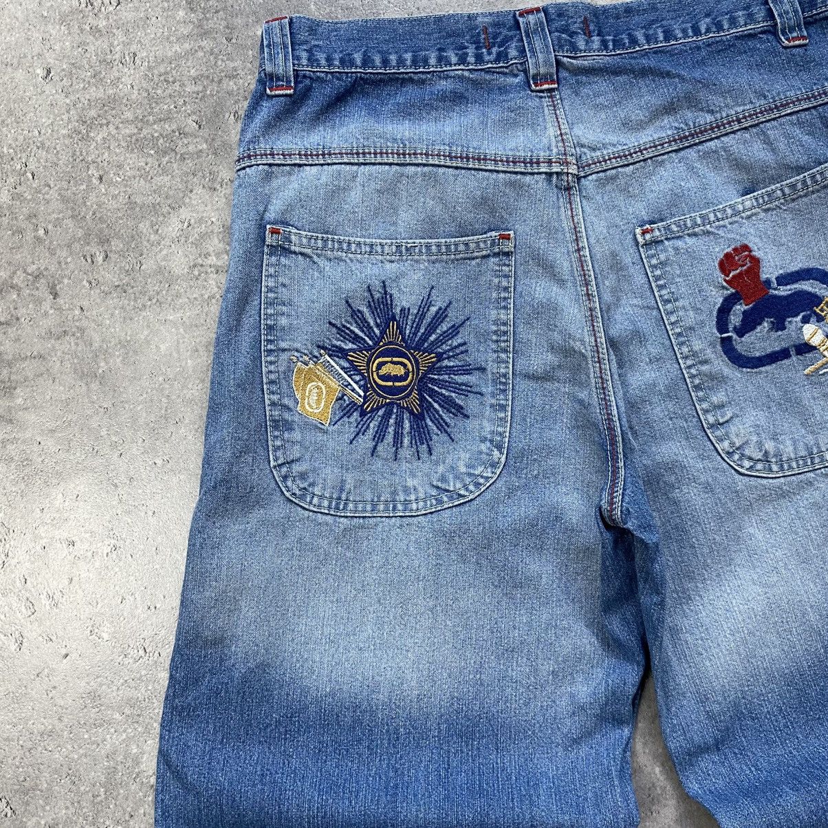 Ecko Unltd. Ecko Unltd. Denim Baggy Jeans Hip Hop style Parachute Retro Size US 33 - 4 Thumbnail