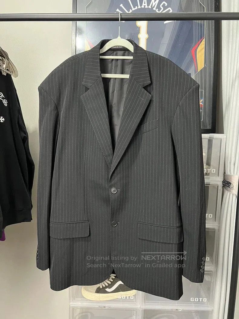 Balenciaga Balenciaga Striped Oversized Shoulder Blazer. Size US S / EU 44-46 / 1 - 1 Thumbnail