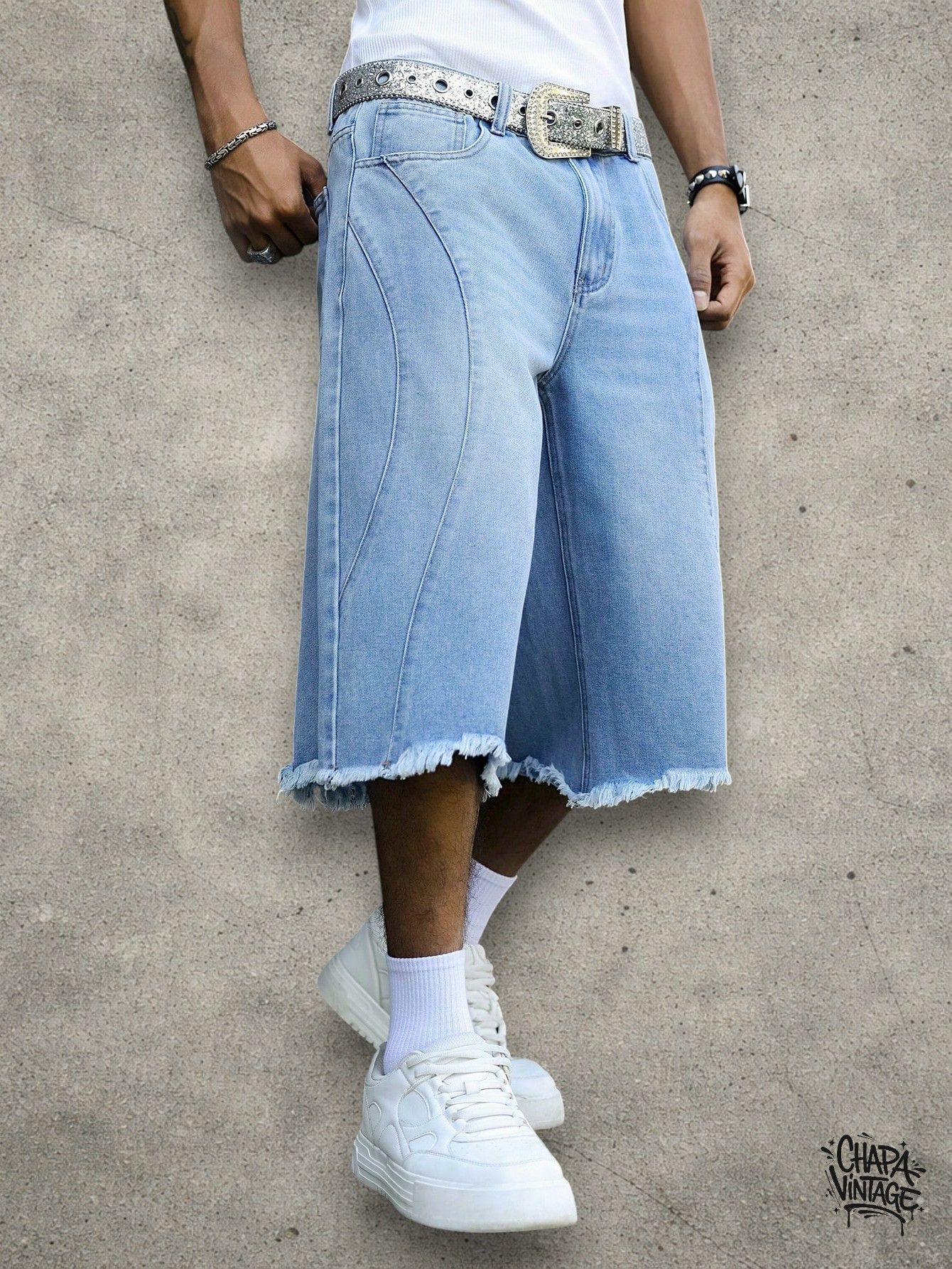 Vintage Distressed light jeans shorts Size US 32 / EU 48 - 2 Thumbnail