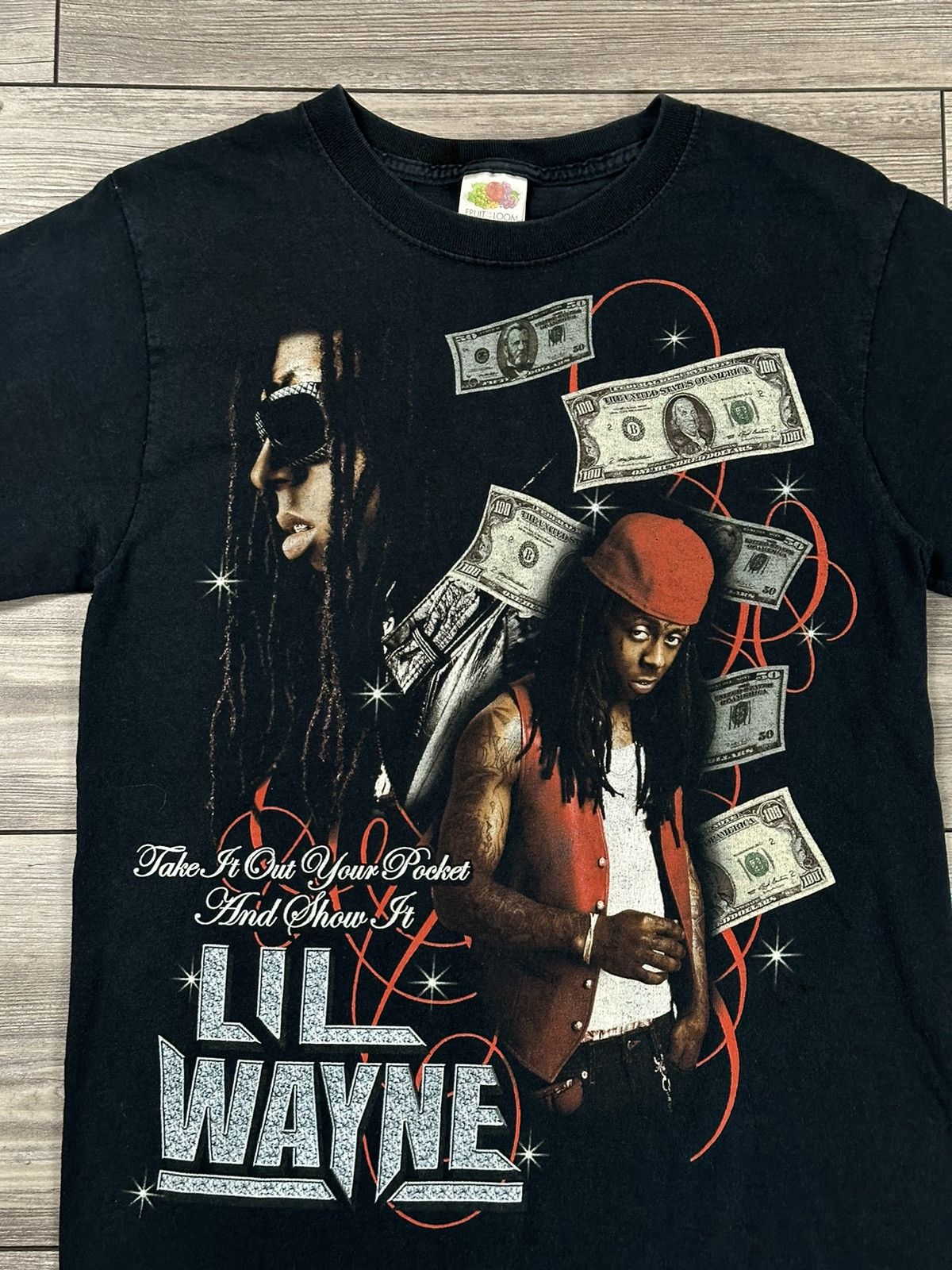 Fruit Of The Loom × Rap Tees Y2K Lil Wayne T Shirt Size US S / EU 44-46 / 1 - 2 Thumbnail