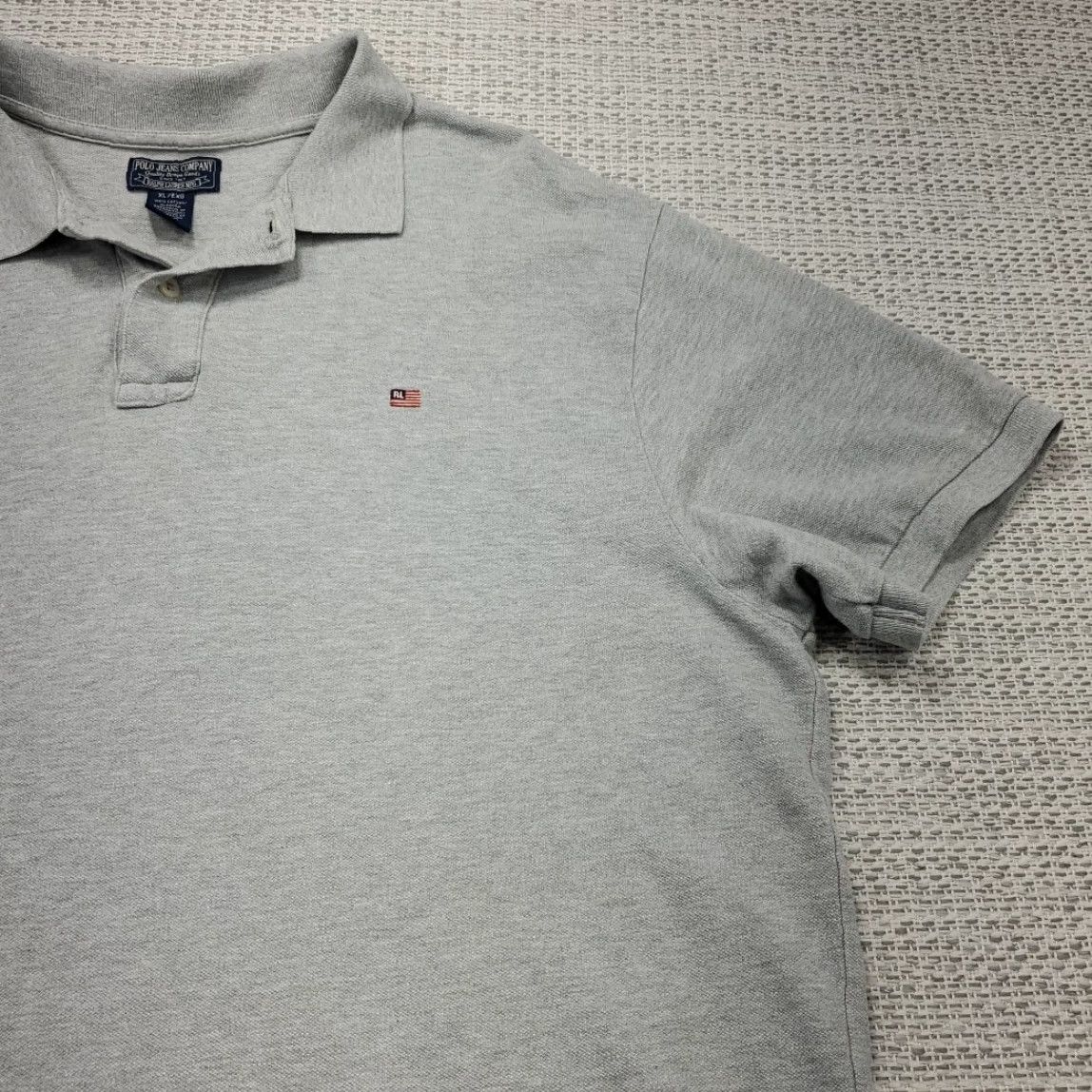 Ralph Lauren Polo Jeans Company Shirt Mens XL Gray Cotton American Flag RL Logo Rugby Shirt Size US XL / EU 56 / 4 - 2 Thumbnail