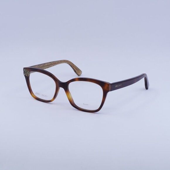 Jimmy Choo Jimmy Choo JC150 0Q9W 00 Eyeglasses Havana 50mm Square Frame Size ONE SIZE - 1 Thumbnail