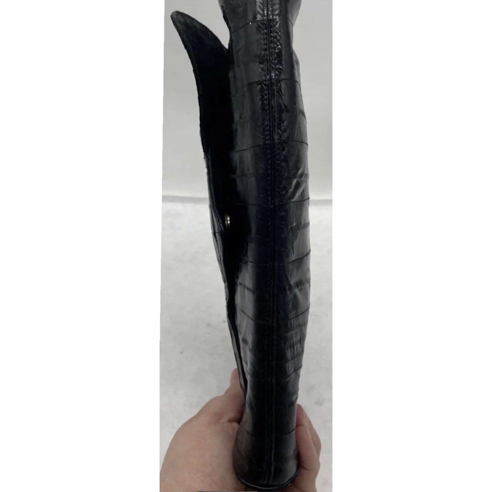 Skin Women’s Genuine Eel Skin Leather Small Clutch Purse Handbag Made In Korea Women Small Black Leather Clutch Size ONE SIZE - 3 Thumbnail