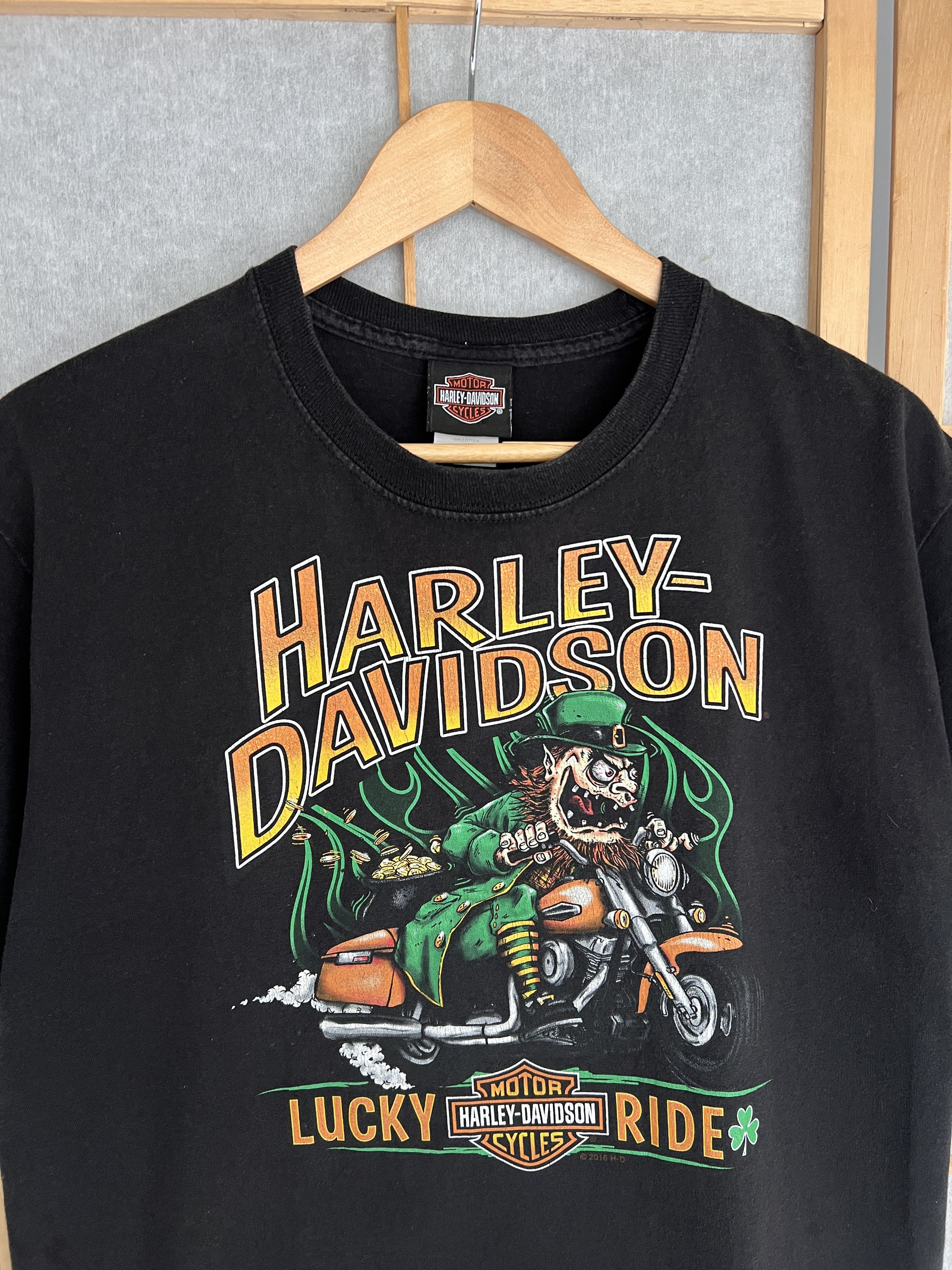 Harley Davidson Rare Harley Davidson Lucky Ride St. Patrick Barcelona tshirt Size US M / EU 48-50 / 2 - 5 Thumbnail