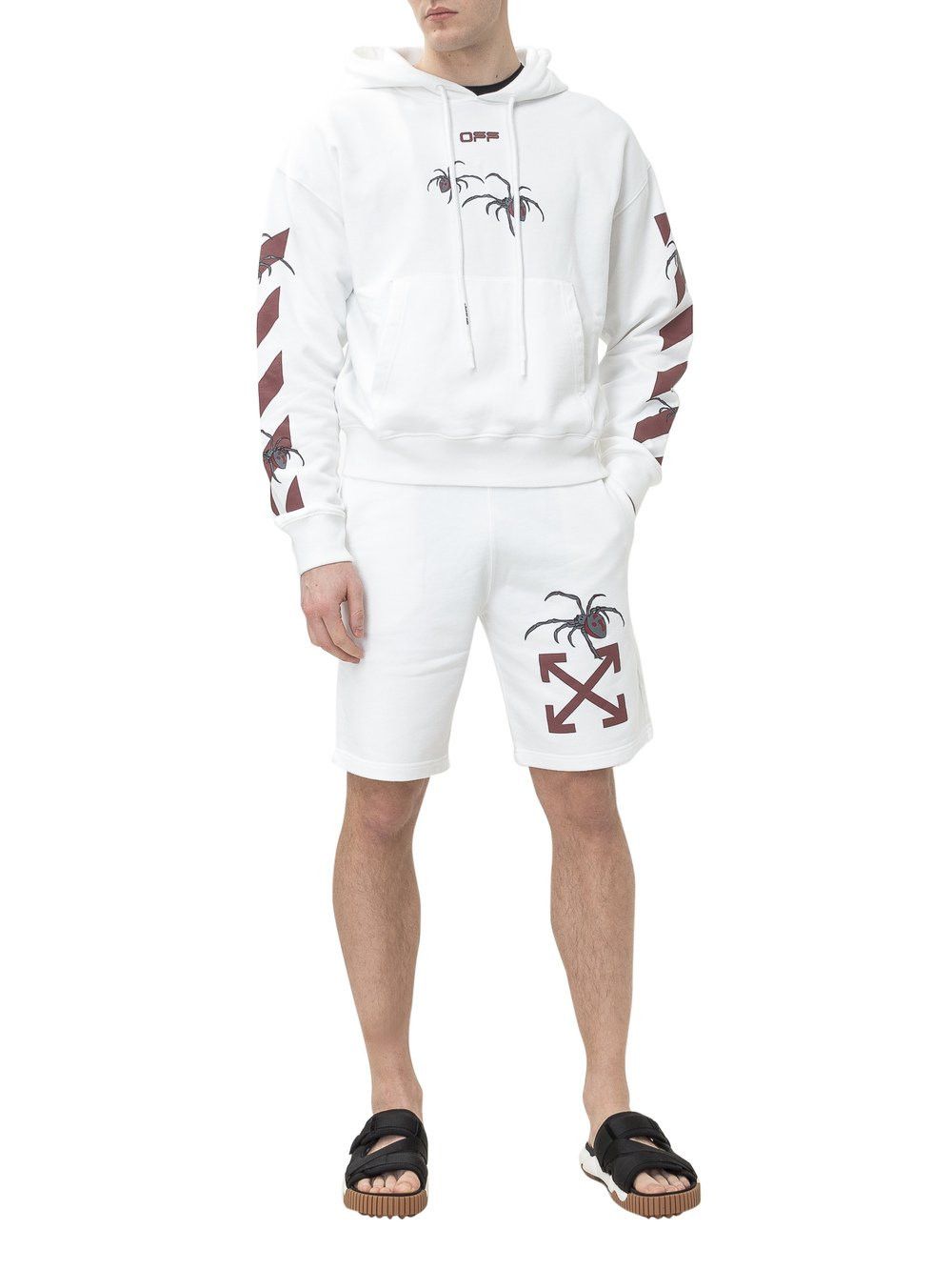 Off-White White Arachno Spider Arrows Logo Sweatshorts Size 26" / US 2 / IT 38 - 5 Thumbnail