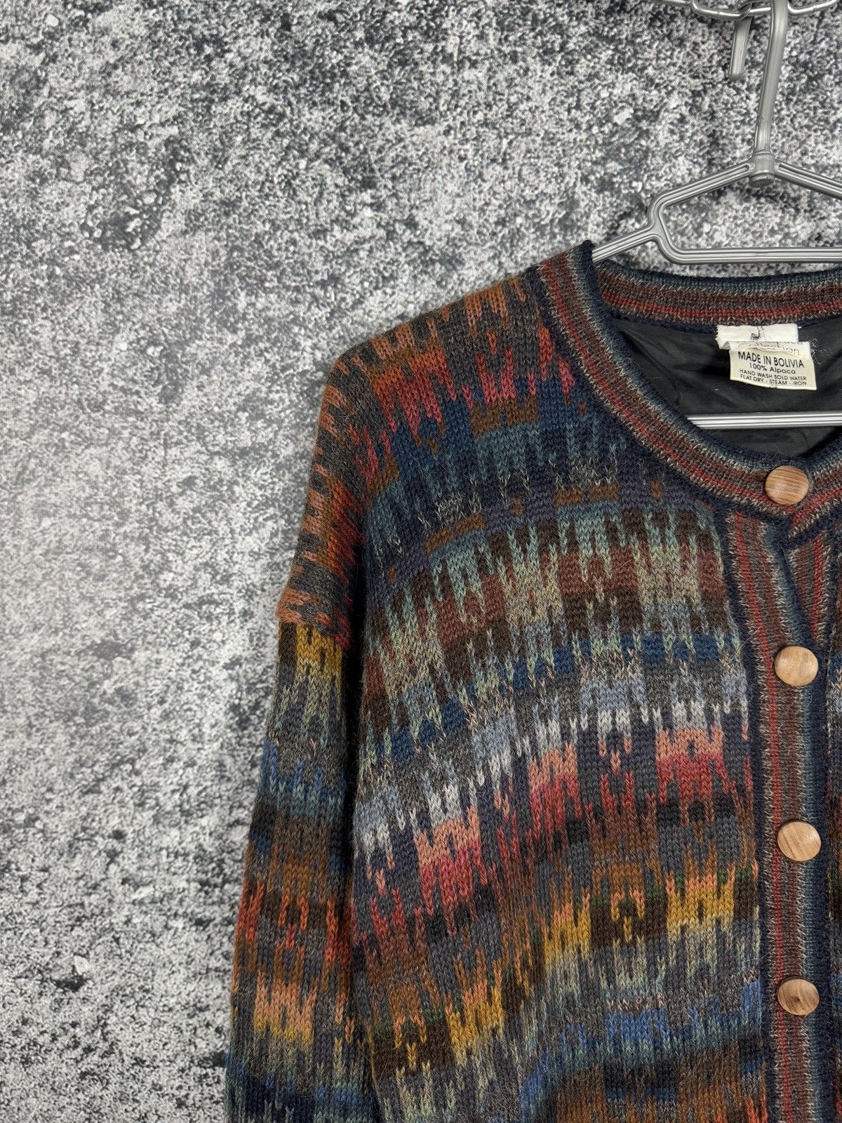 Vintage The Alpaca Collection Cardigan Multicolor Sweater M