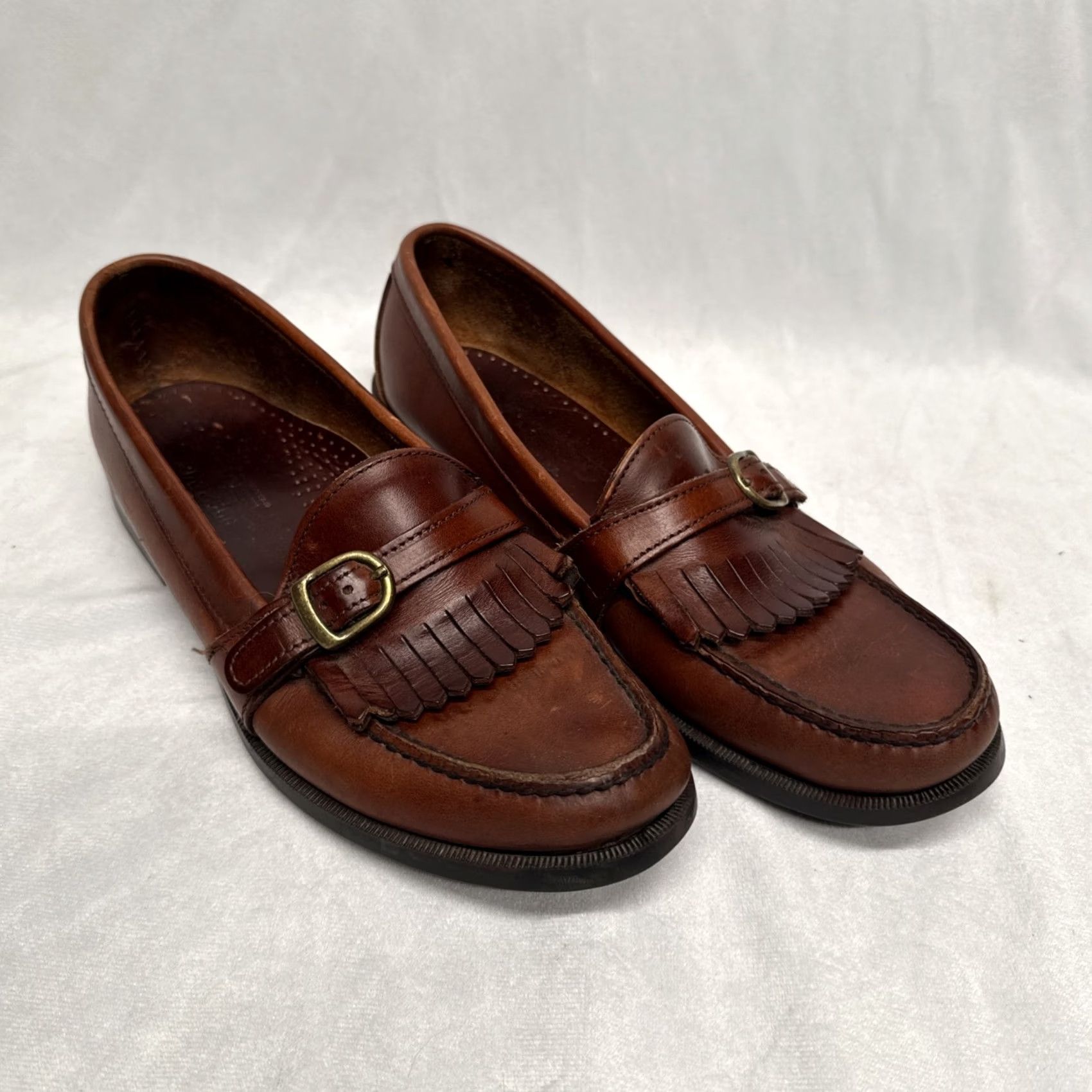 Sebago Sebago Burgundy Brown Slip On Buckle Loafer Genuine Leather Men Size 10.5 M Dress Loafer Leather Upper Lining Insole - Vintage N/A Size US 11 / EU 44 - 2 Thumbnail