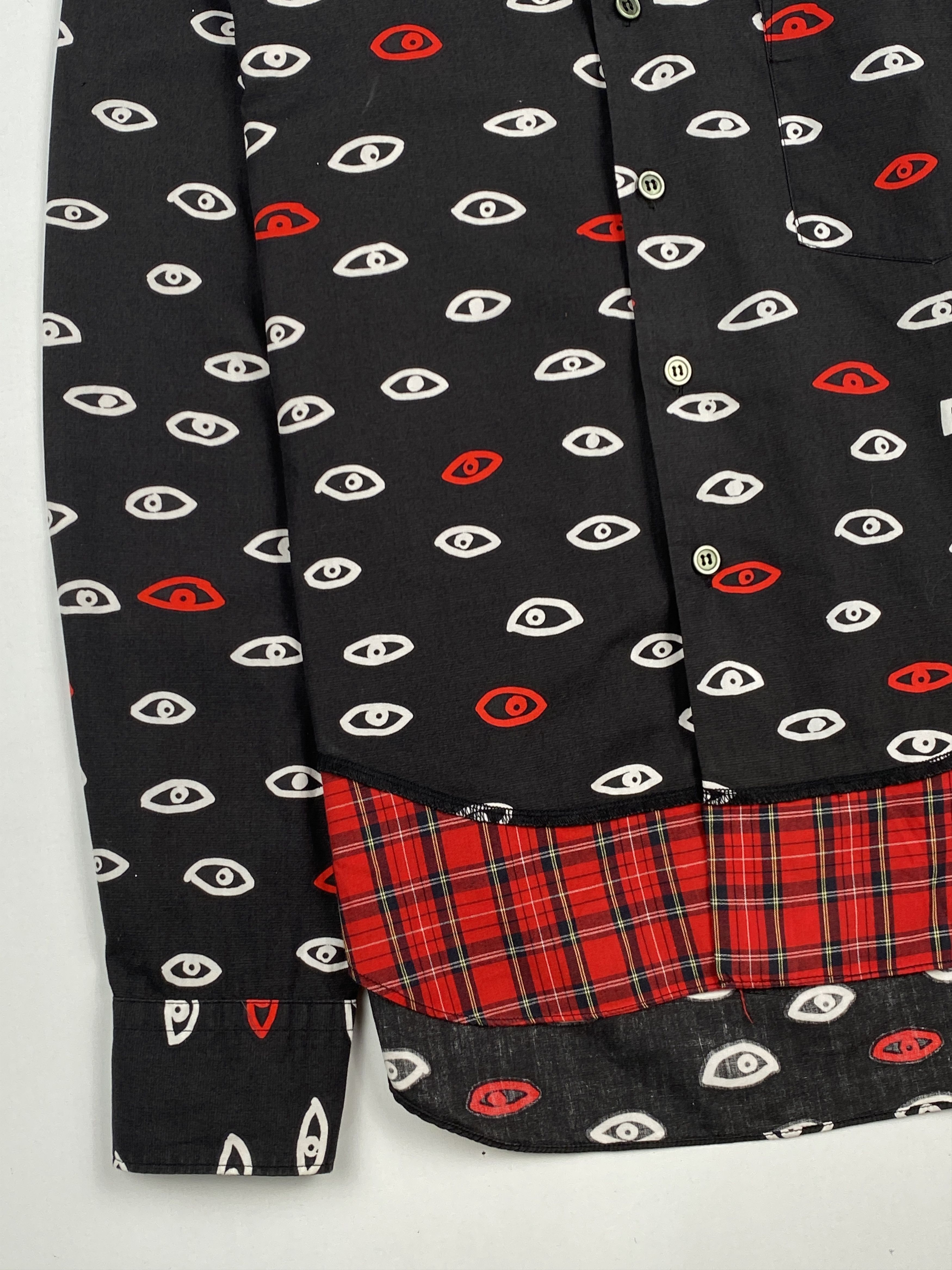 Comme des Garcons Black AD2015 Eyes All-Over Print Flannel Long Sleeves Shirt Size US XS / EU 42 / 0 - 7 Thumbnail