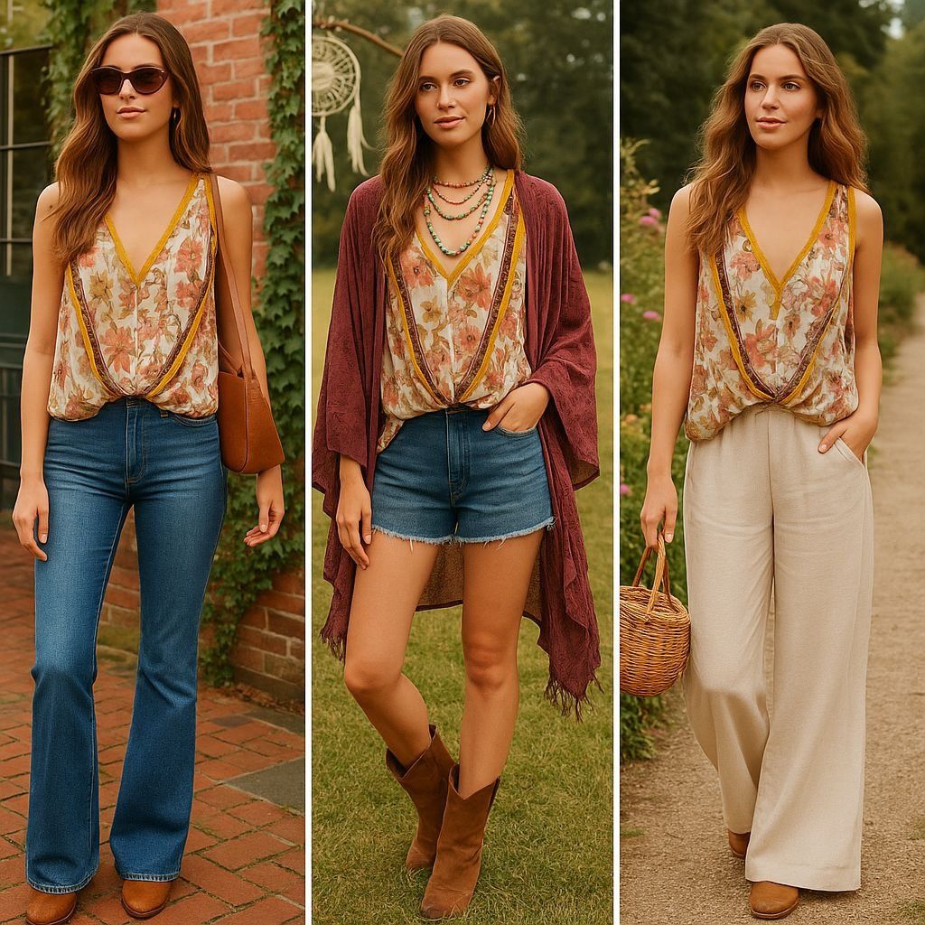 Free People Free People Women’s Drape Floral Top S – Boho Chic, Festival Size S / US 4 / IT 40 - 1 Thumbnail