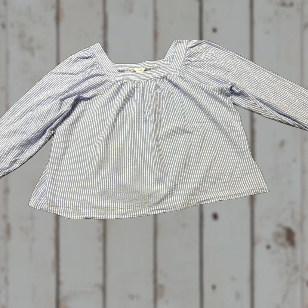 Vintage Terra & Sky Women’s Plus Size 2X Blouse Cotton Long Sleeve Square Neck Striped Casual Shirt Size XXL / US 16-18 / IT 52-54 - 1 Thumbnail