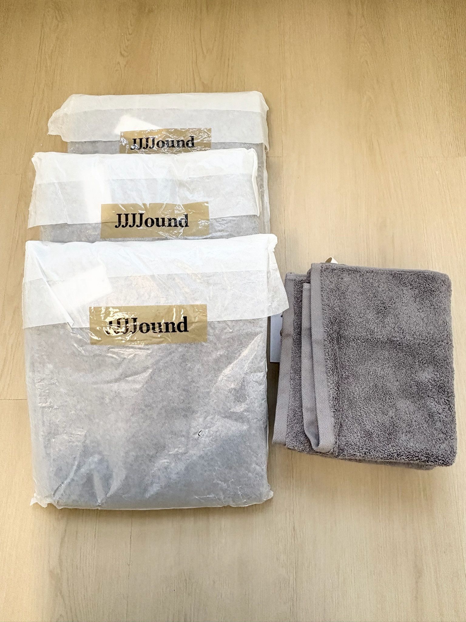 JJJJound charcoal bath & hand towel set
