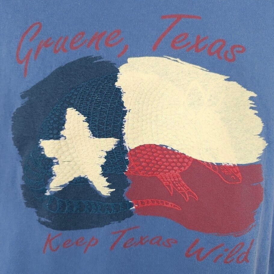 Gildan Gruene Texas T Shirt Mens Size Large Blue Armadillo Travel Size US L / EU 52-54 / 3 - 2 Thumbnail