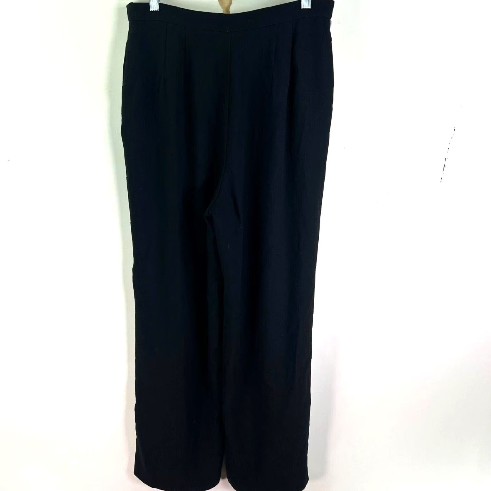 Vintage Womens Pleated Lined Dress Pants Black Size 14 30X31 Poly/Rayon Blend Size 36" / US 14 / IT 50 - 6 Thumbnail